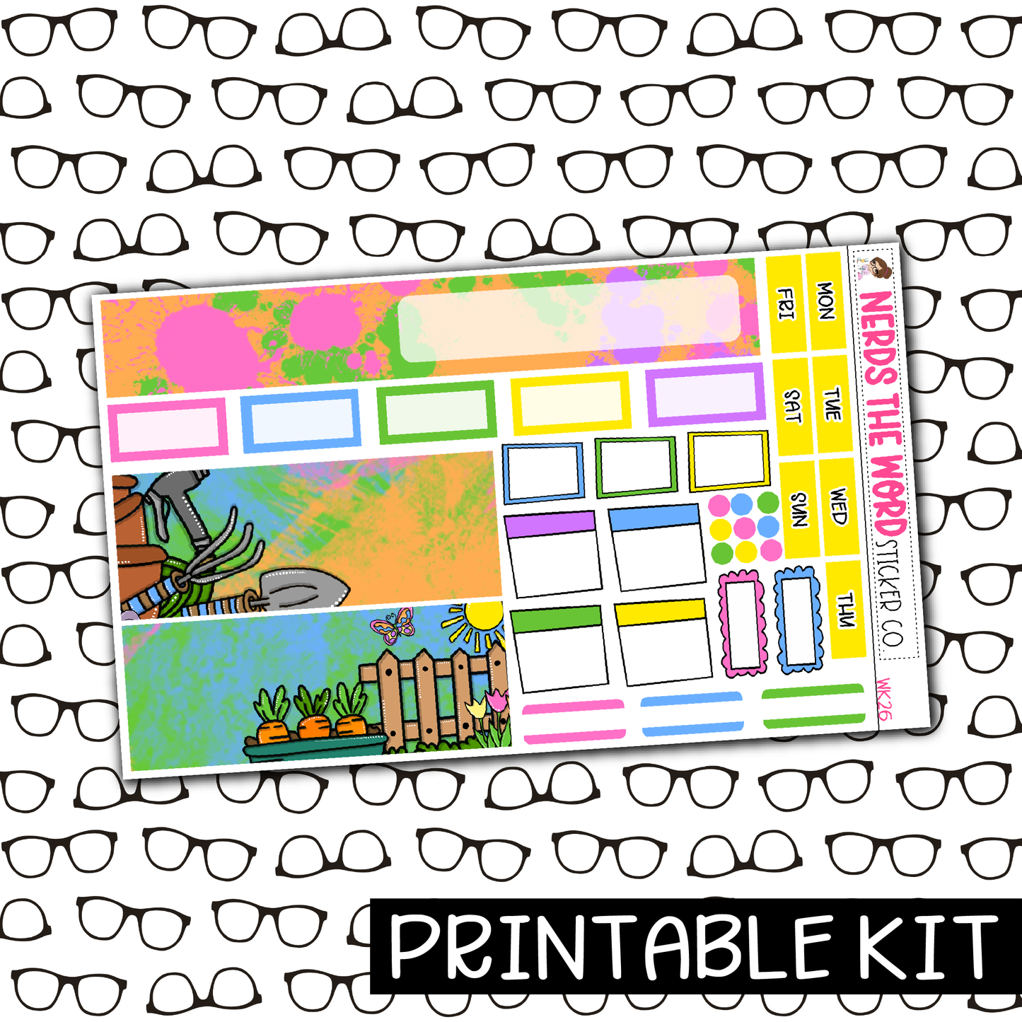 PRINTABLE - Garden Monthly, Weekly and or Journaling Sticker Kit