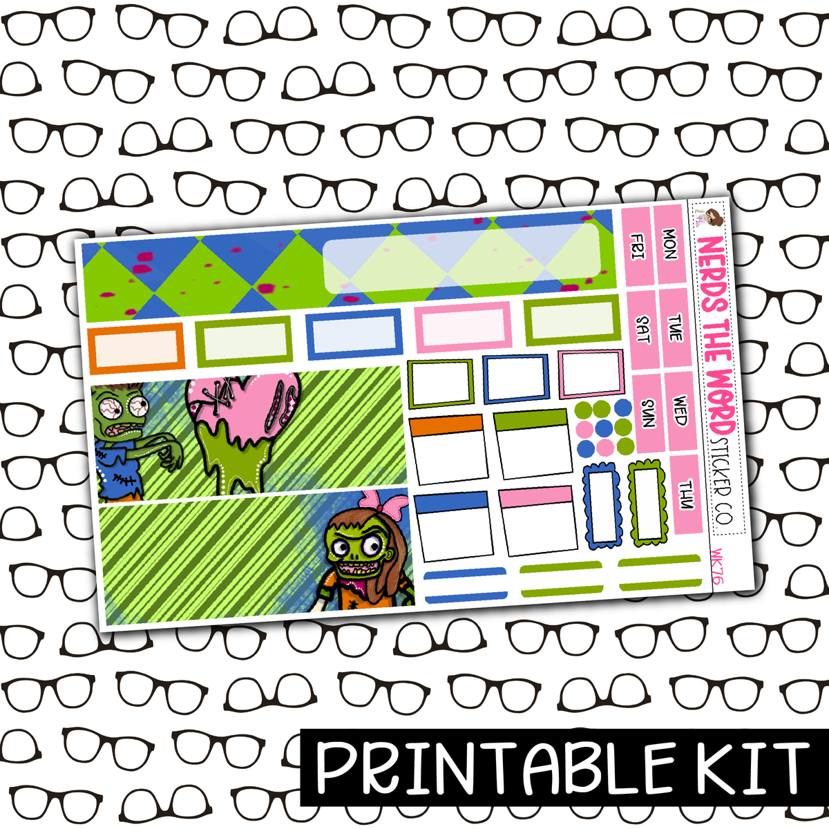 PRINTABLE - Brains Monthly, Weekly and or Journaling Sticker Kit