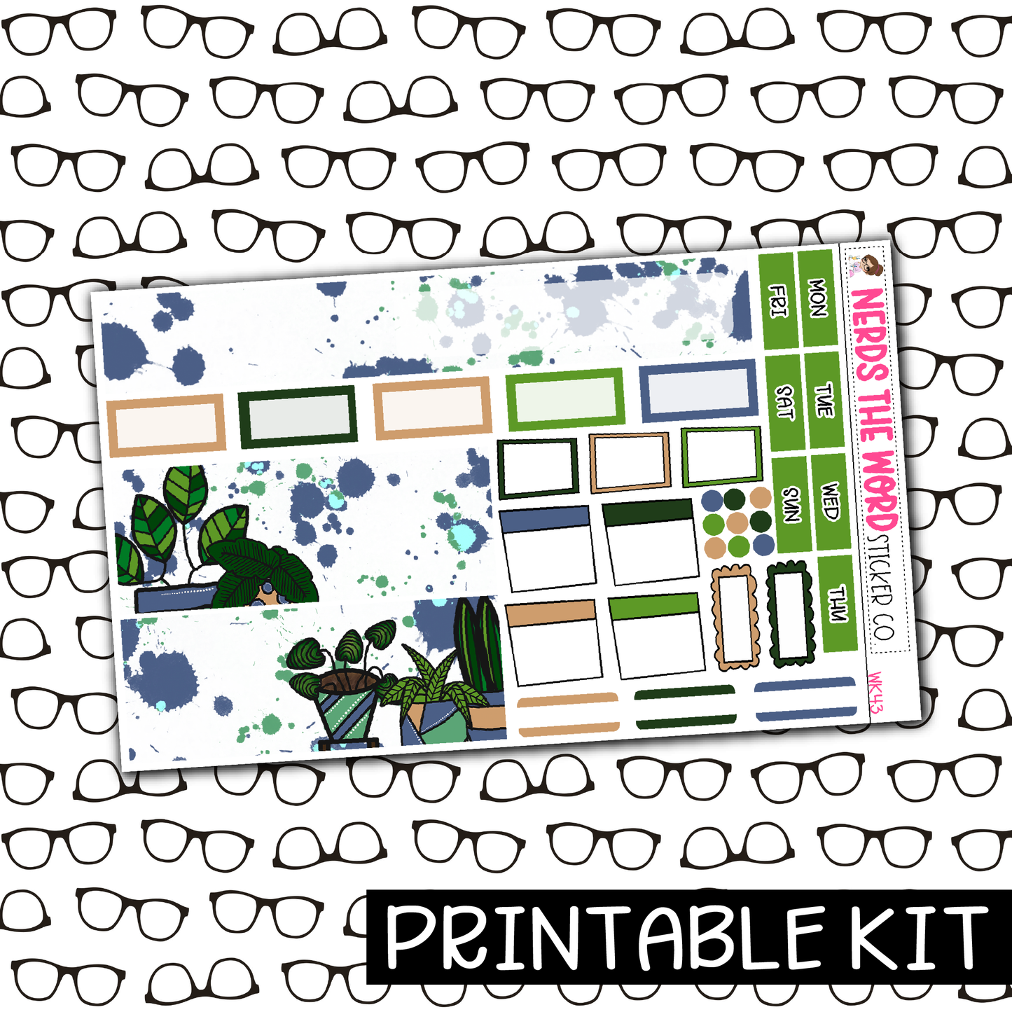 PRINTABLE - Plants Monthly, Weekly and or Journaling Sticker Kit
