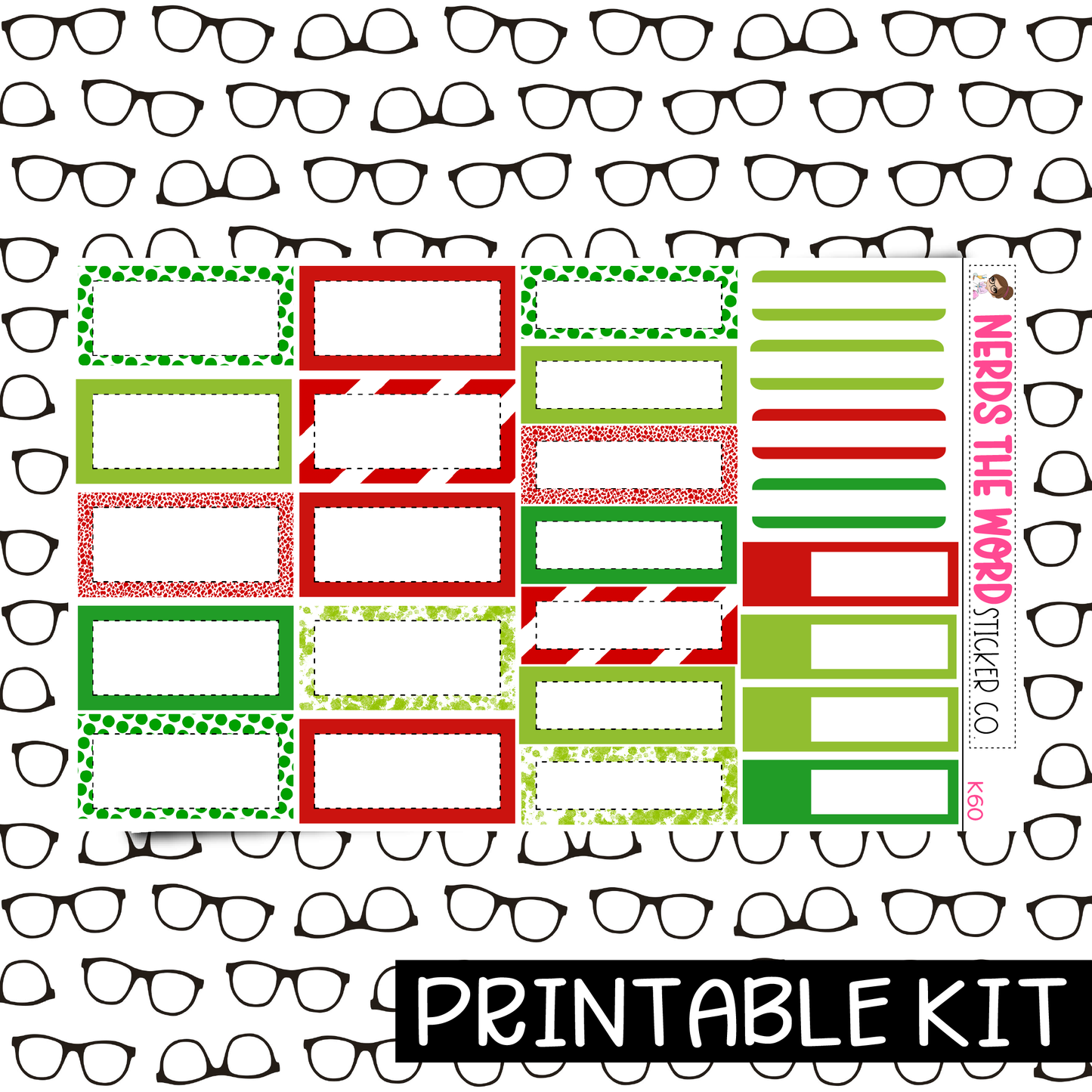 PRINTABLE - HoHo Gnome Monthly, Weekly and or Journaling Sticker Kit