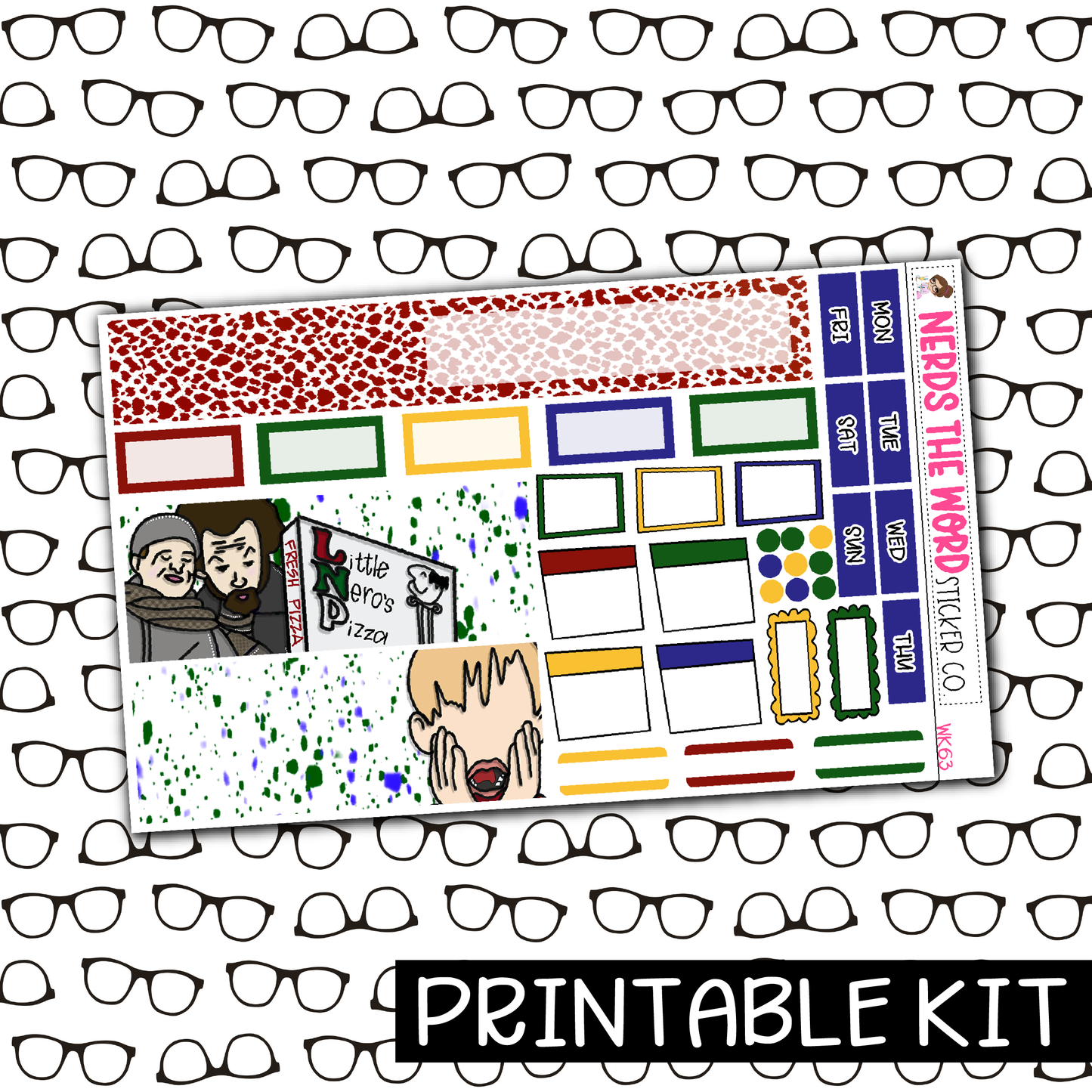 PRINTABLE - KEVIN! Monthly, Weekly and or Journaling Sticker Kit
