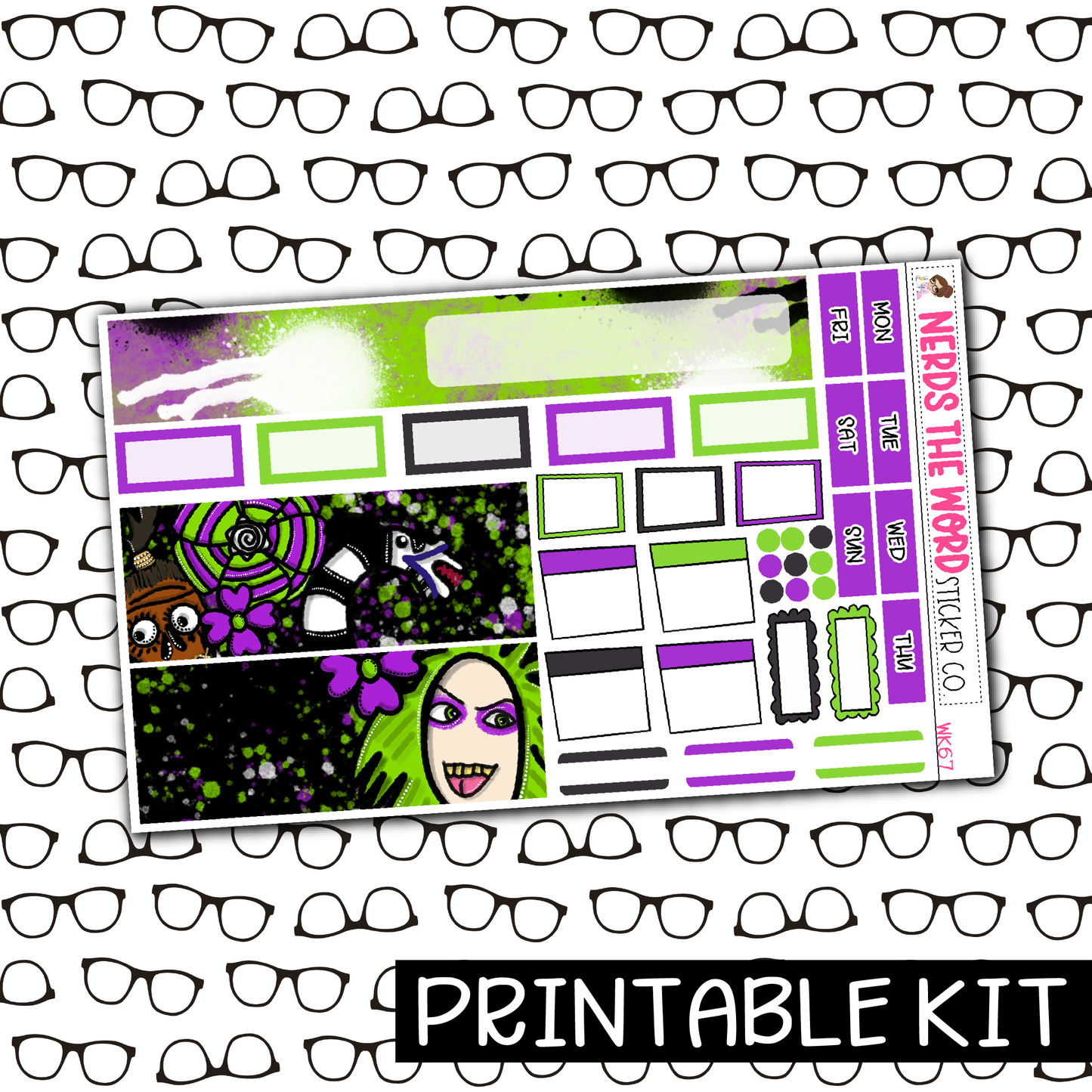 PRINTABLE - Beetlejuice Monthly, Weekly and or Journaling Sticker Kit