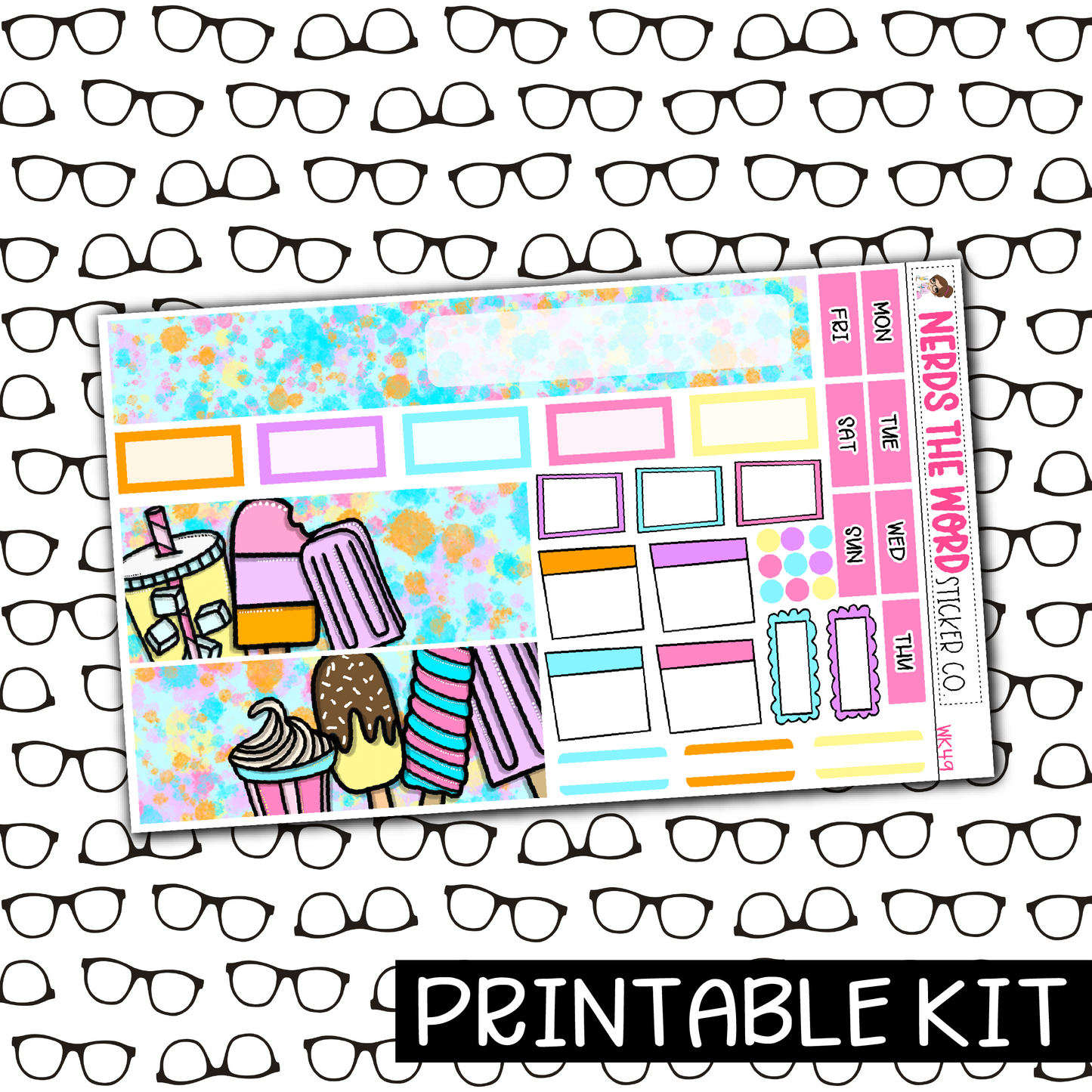 PRINTABLE - Chill Out Monthly, Weekly and or Journaling Sticker Kit