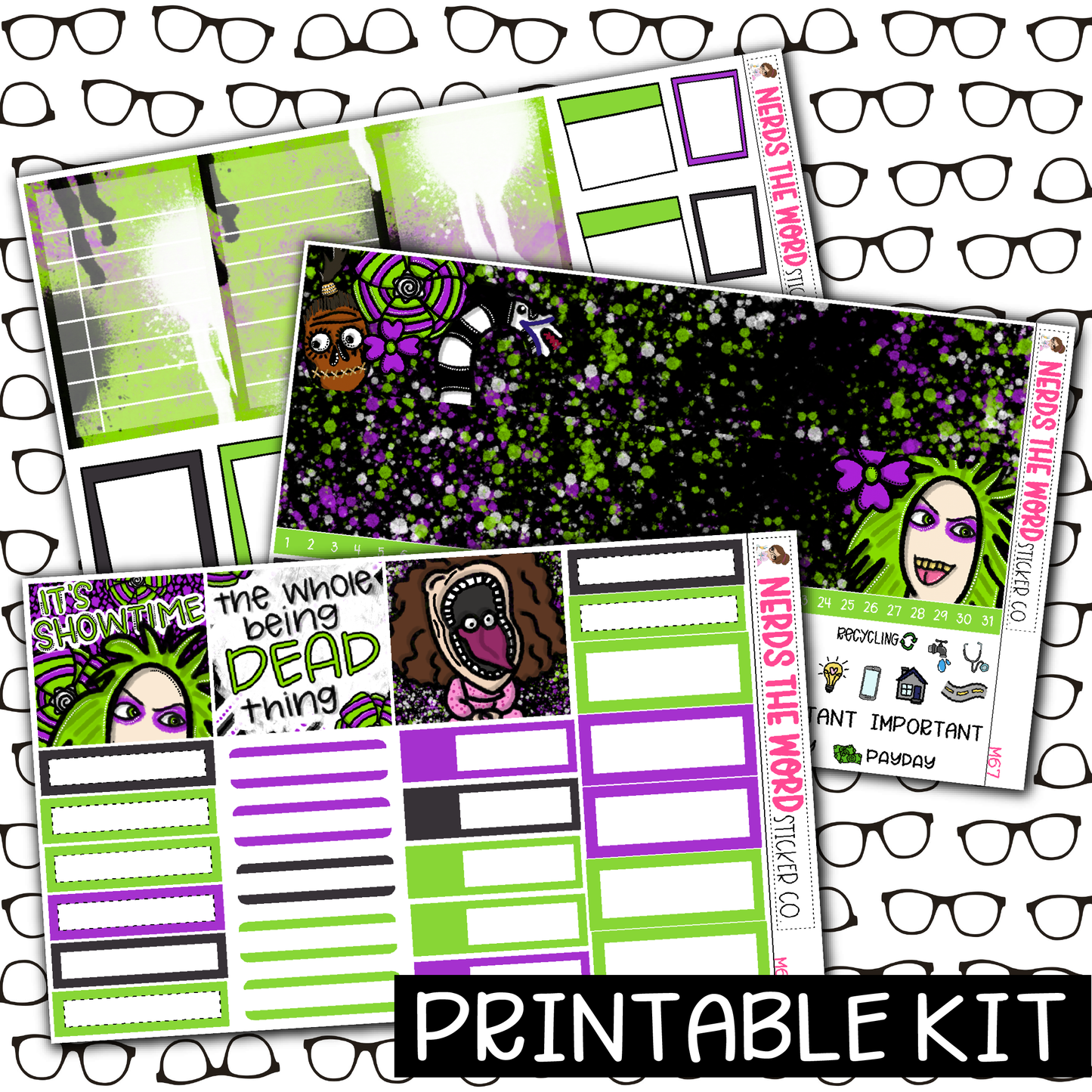 PRINTABLE - Beetlejuice Monthly, Weekly and or Journaling Sticker Kit