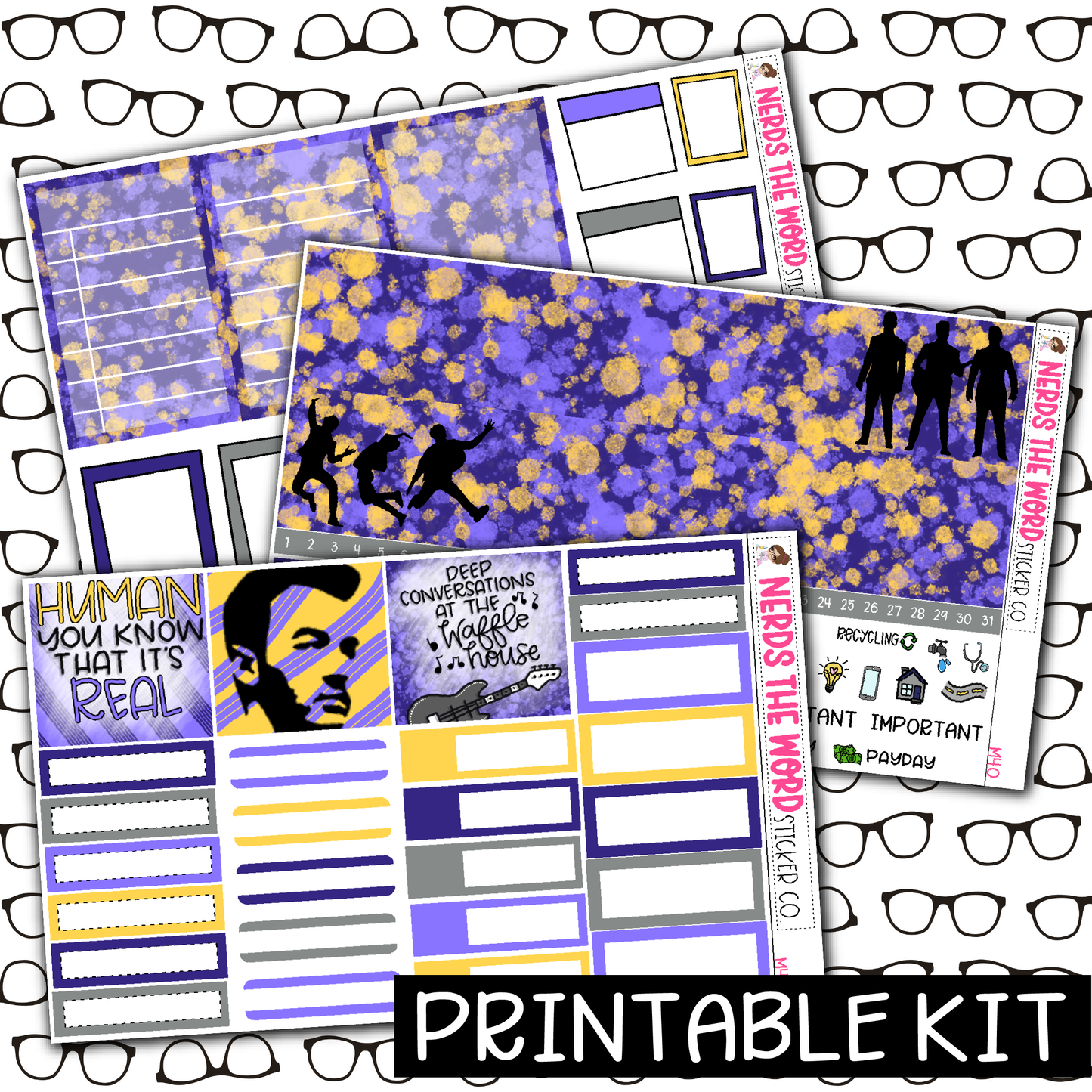 PRINTABLE -Jonas Monthly, Weekly and or Journaling Sticker Kit