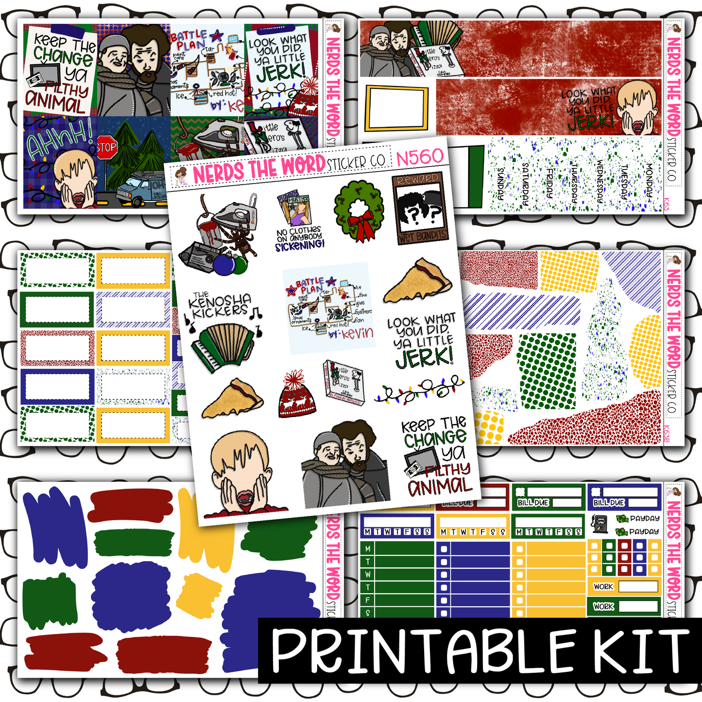 PRINTABLE - KEVIN! Monthly, Weekly and or Journaling Sticker Kit