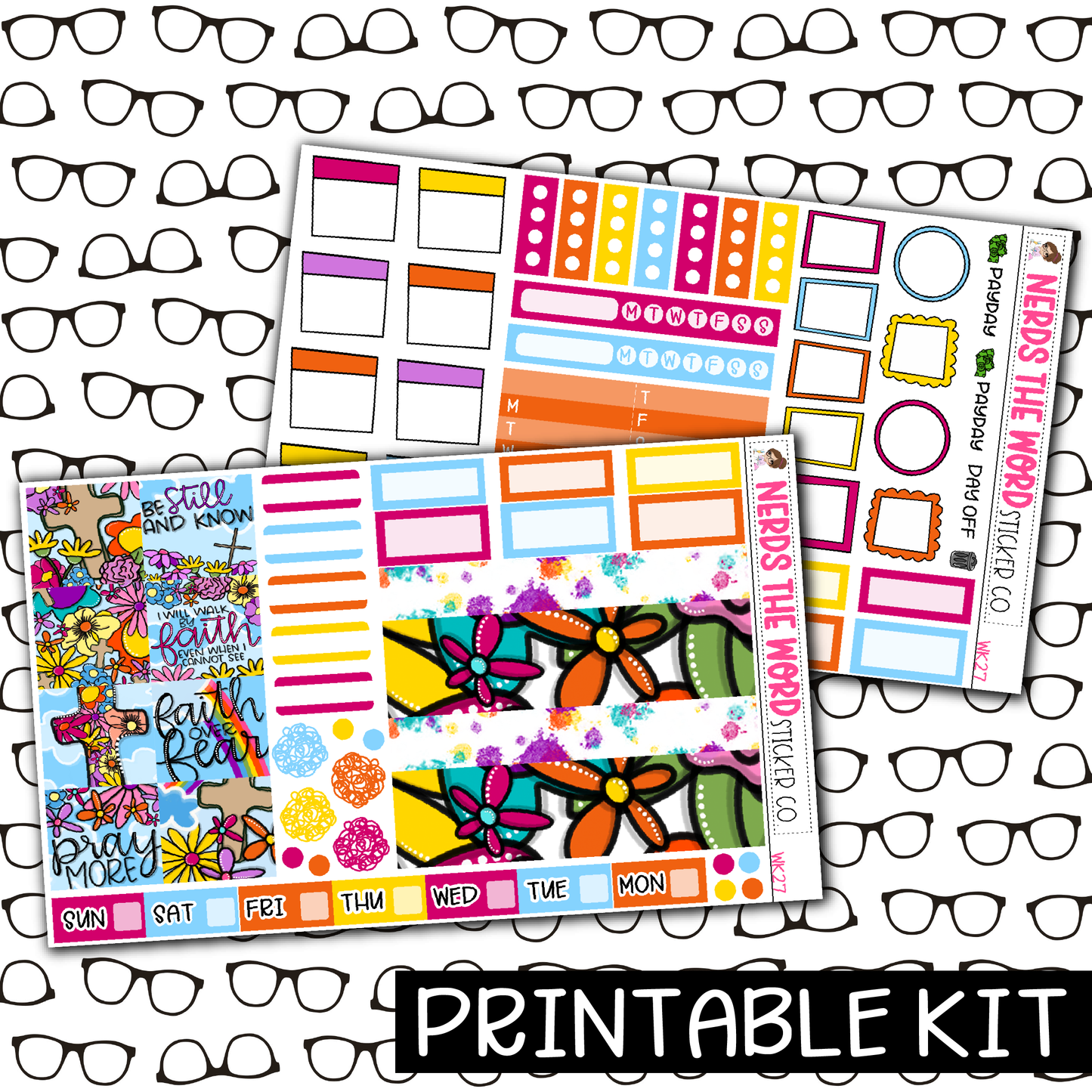 PRINTABLE - Pray Monthly, Weekly and or Journaling Sticker Kit