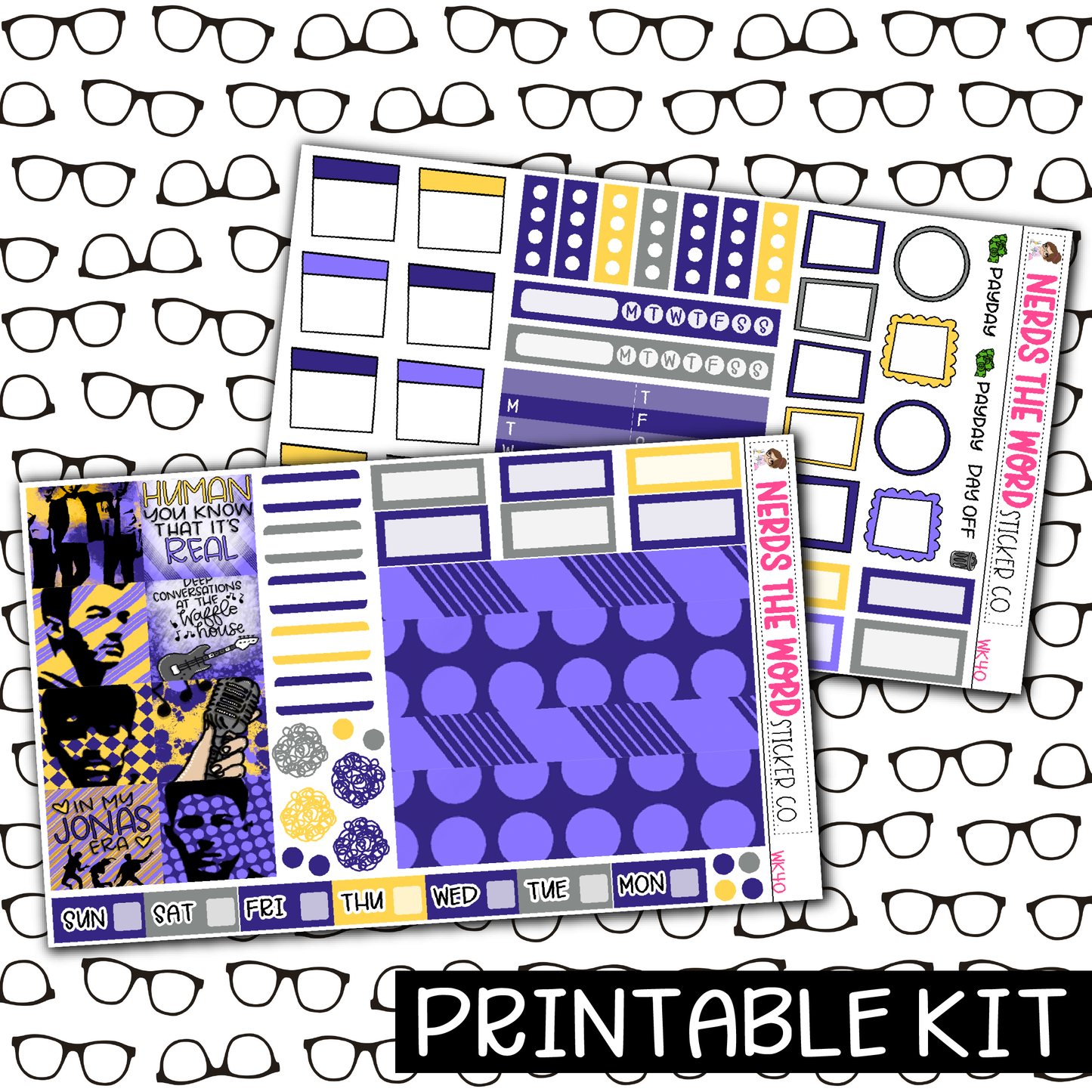 PRINTABLE -Jonas Monthly, Weekly and or Journaling Sticker Kit