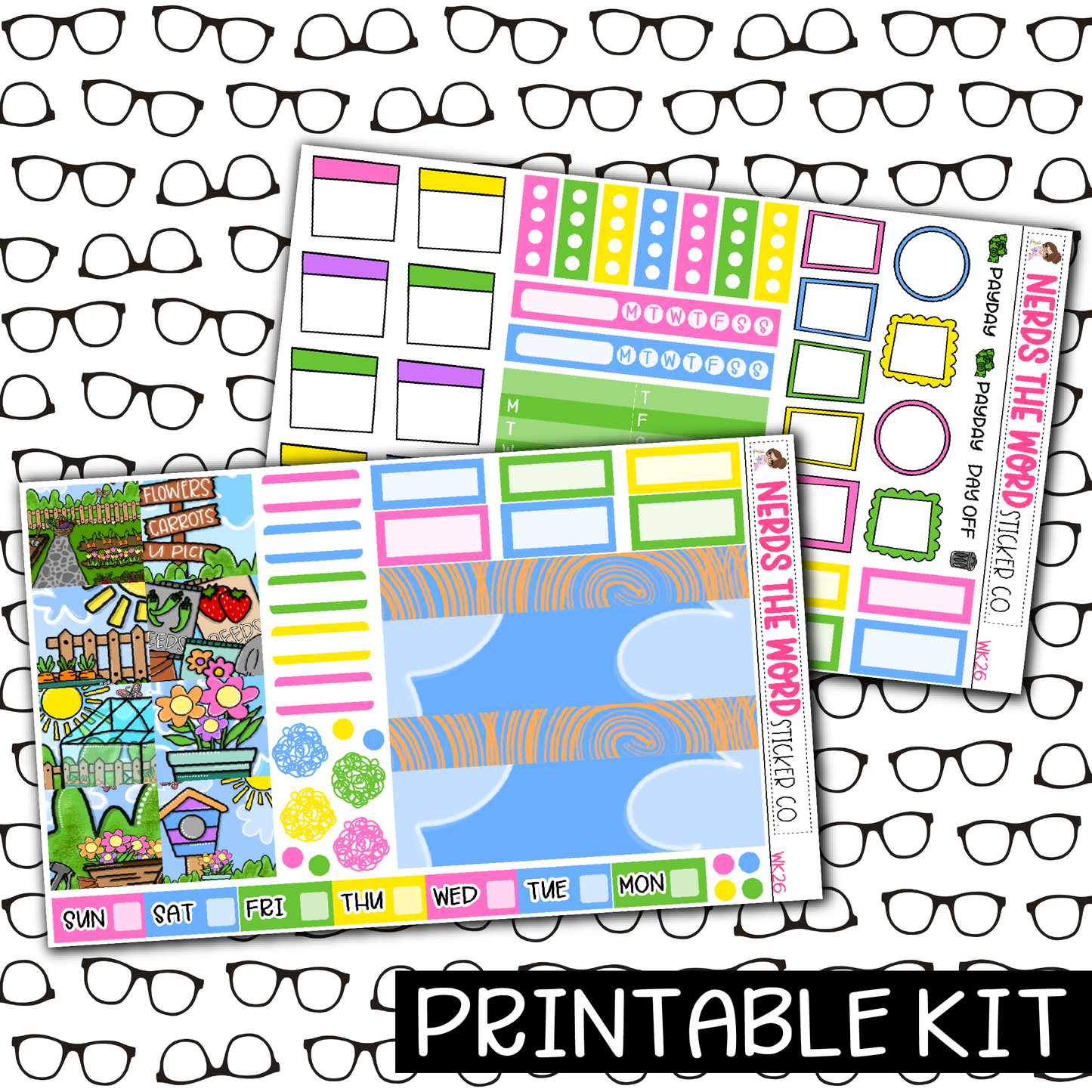 PRINTABLE - Garden Monthly, Weekly and or Journaling Sticker Kit