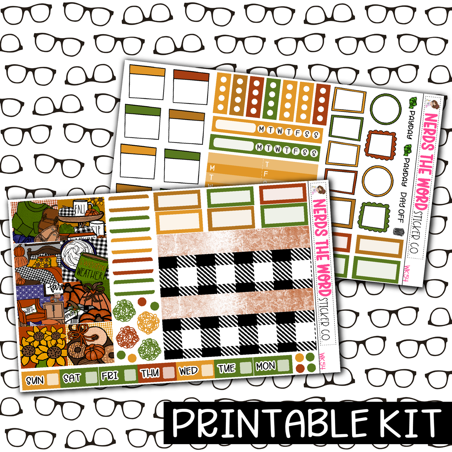 PRINTABLE - Sweater Weather Monthly, Weekly and or Journaling Sticker Kit