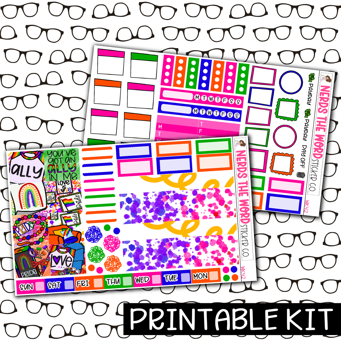 PRINTABLE - Pride Monthly, Weekly and or Journaling Sticker Kit