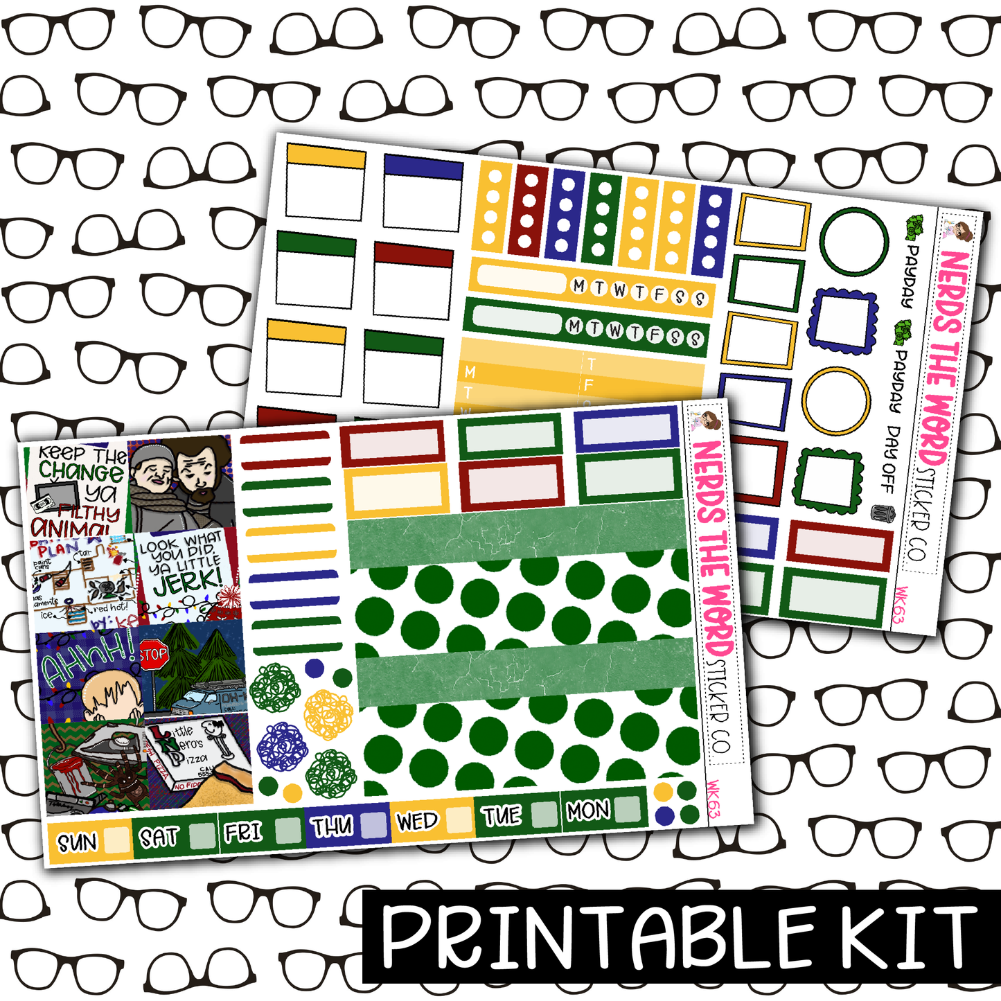 PRINTABLE - KEVIN! Monthly, Weekly and or Journaling Sticker Kit