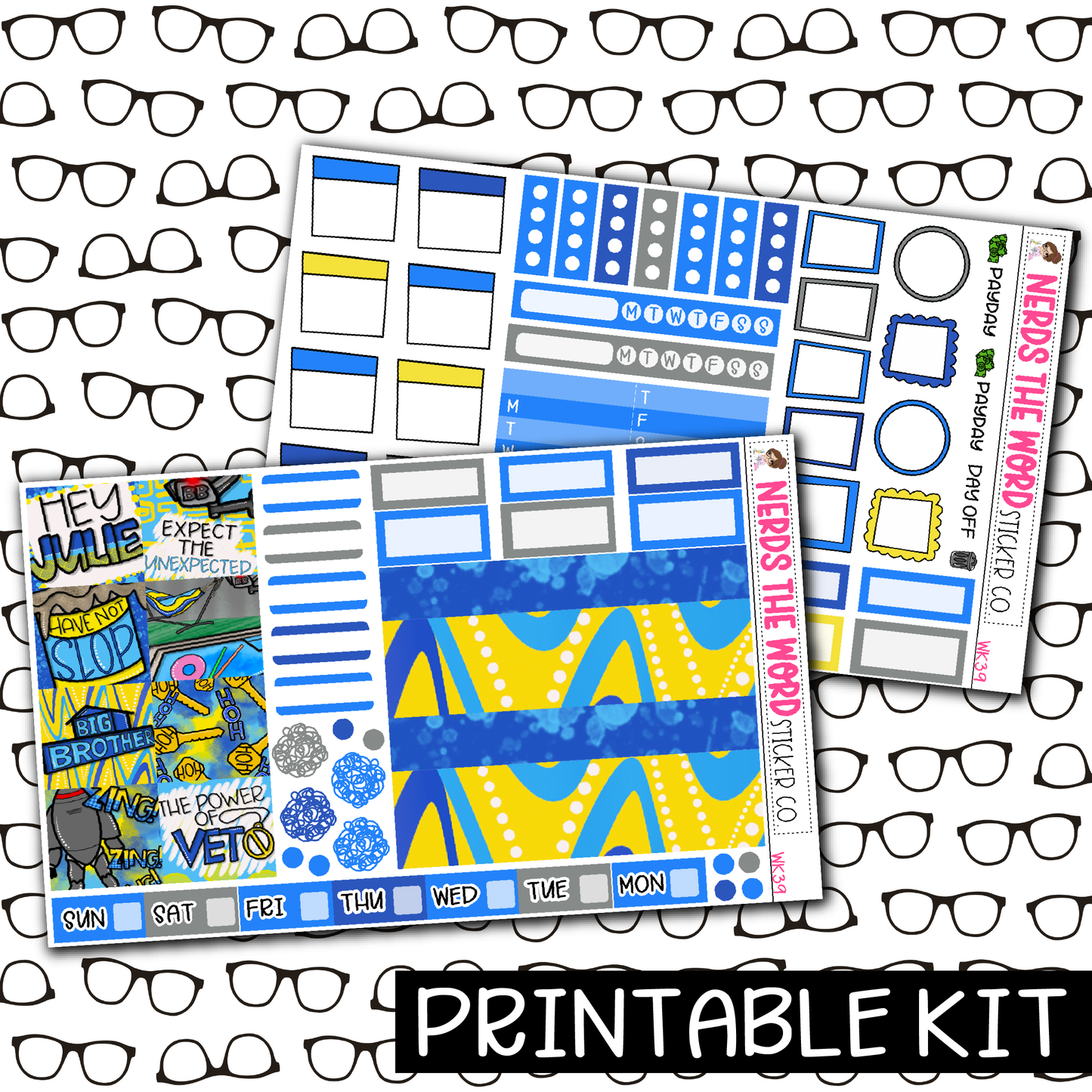 PRINTABLE - BB House Monthly, Weekly and or Journaling Sticker Kit