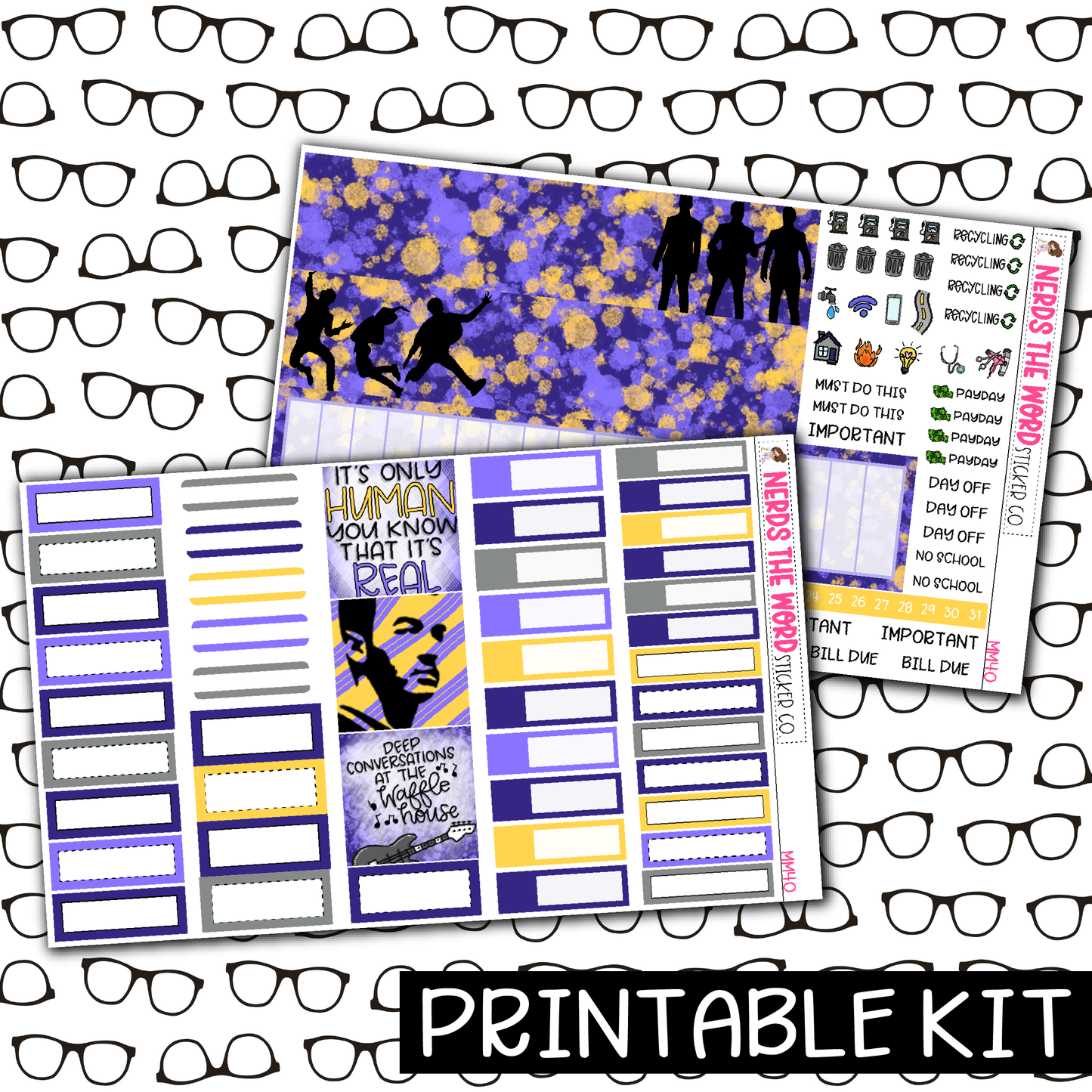 PRINTABLE -Jonas Monthly, Weekly and or Journaling Sticker Kit