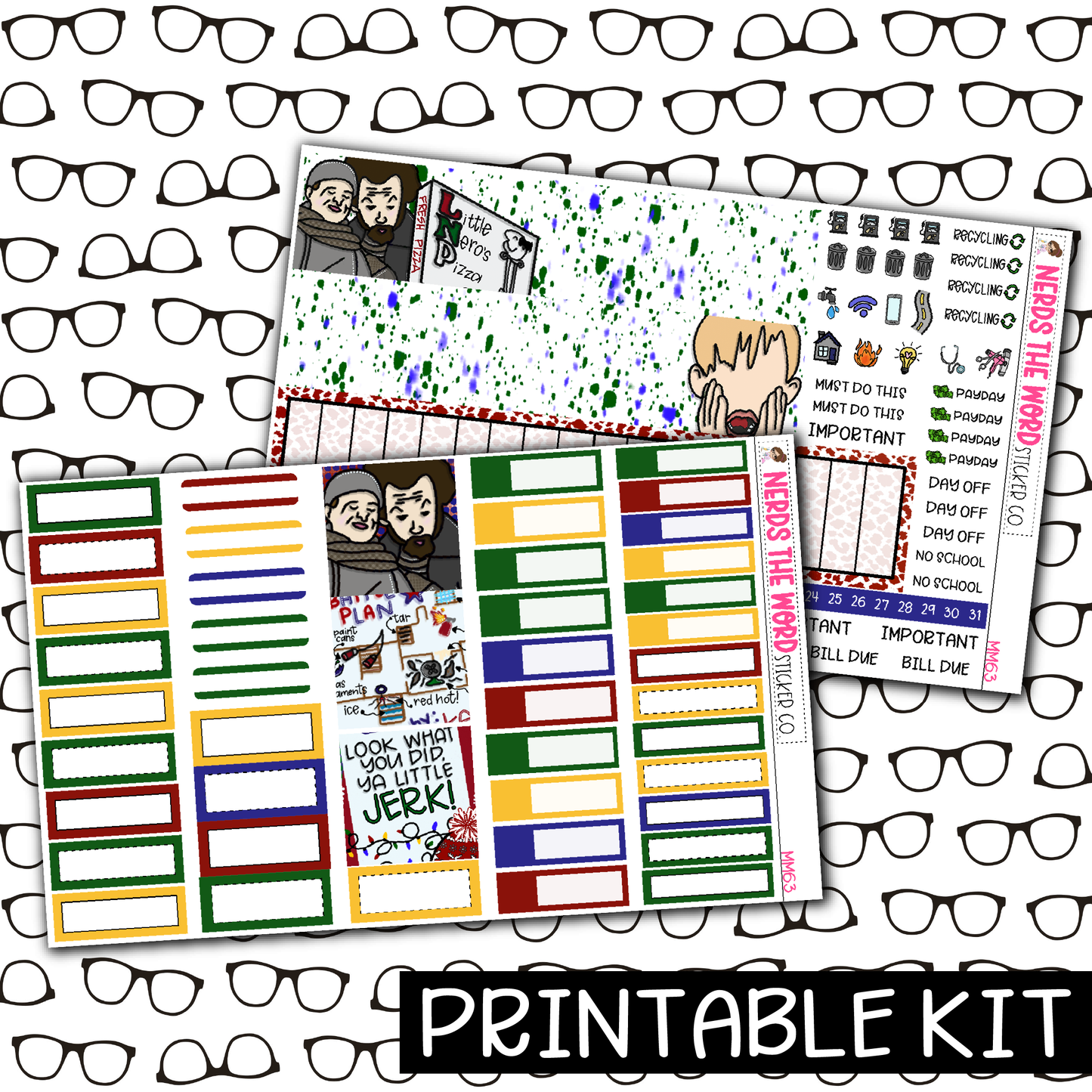 PRINTABLE - KEVIN! Monthly, Weekly and or Journaling Sticker Kit