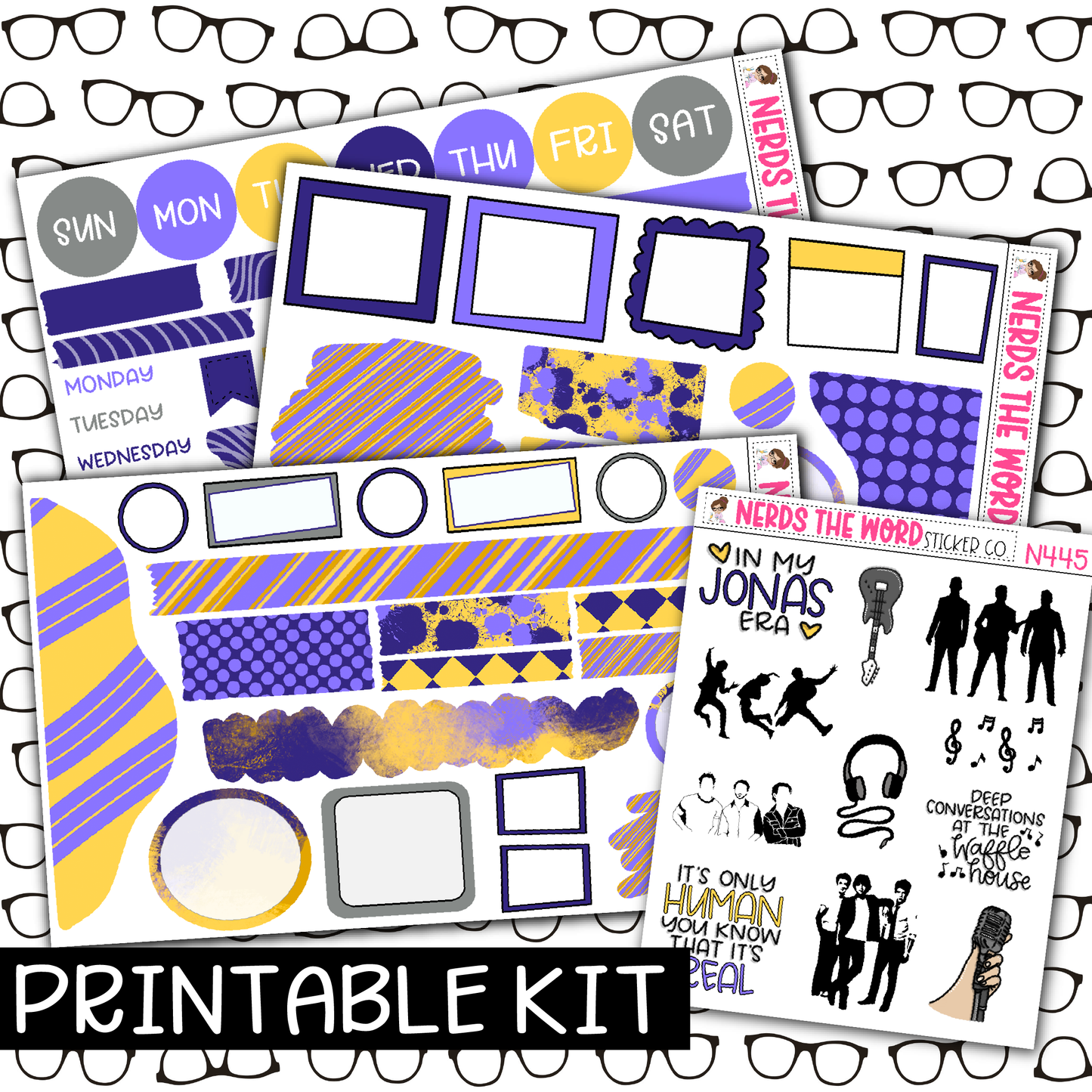 PRINTABLE -Jonas Monthly, Weekly and or Journaling Sticker Kit