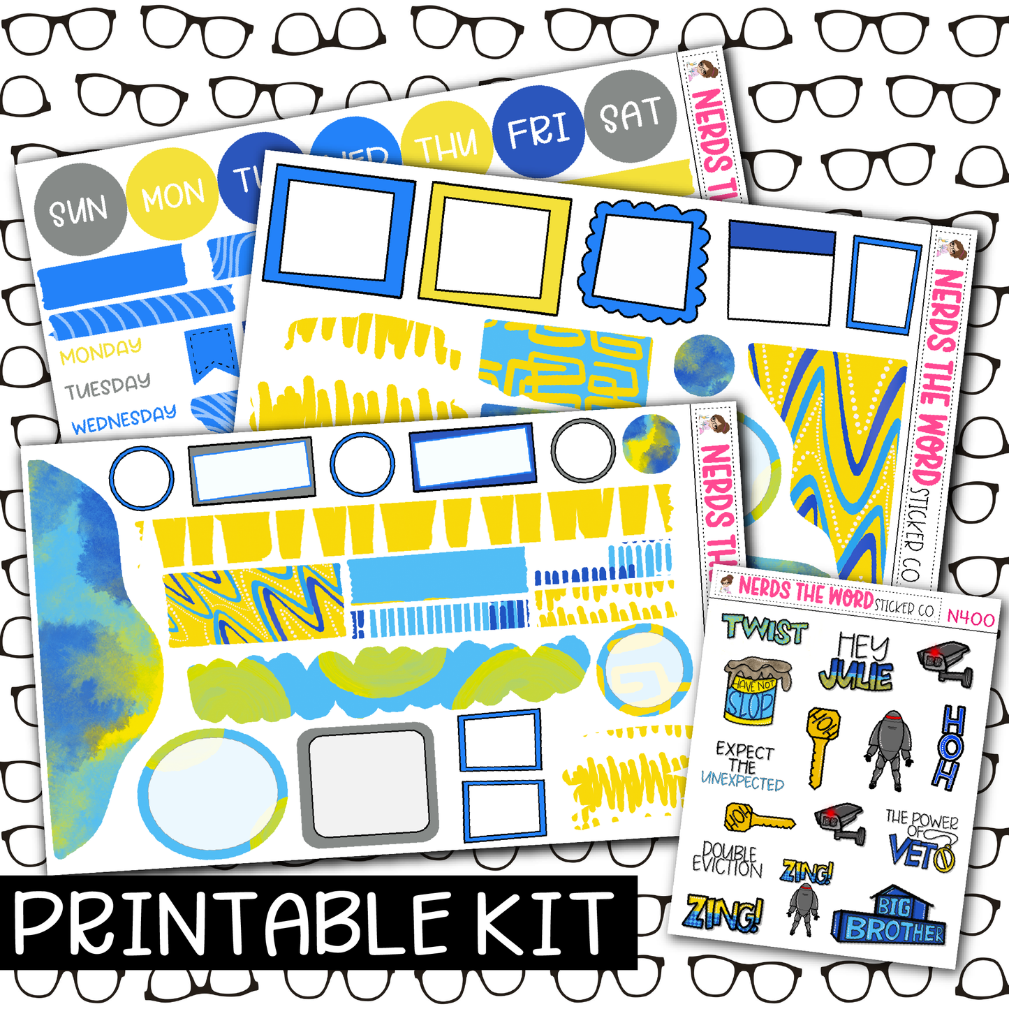 PRINTABLE - BB House Monthly, Weekly and or Journaling Sticker Kit