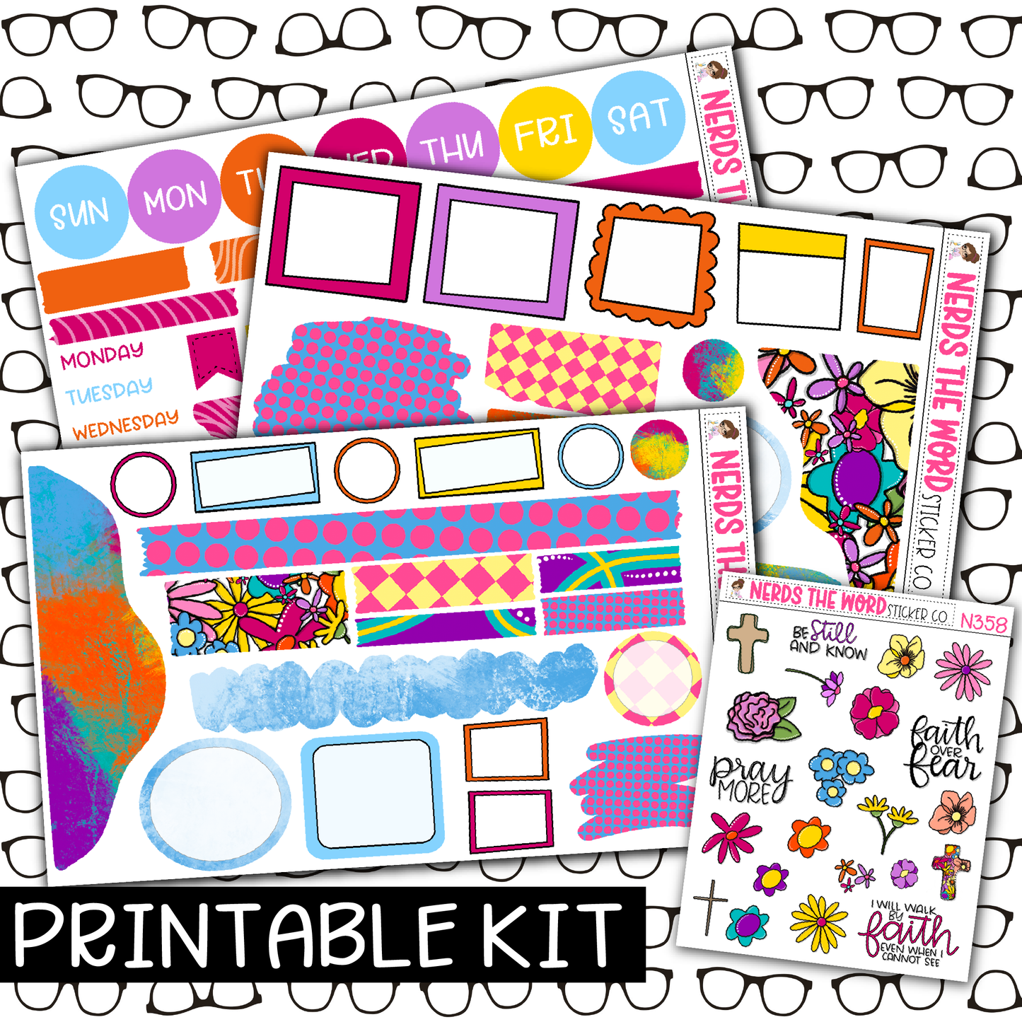 PRINTABLE - Pray Monthly, Weekly and or Journaling Sticker Kit