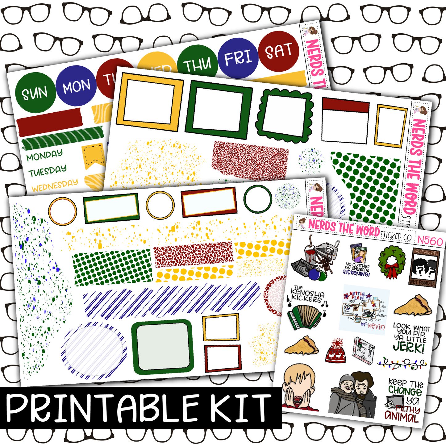 PRINTABLE - KEVIN! Monthly, Weekly and or Journaling Sticker Kit