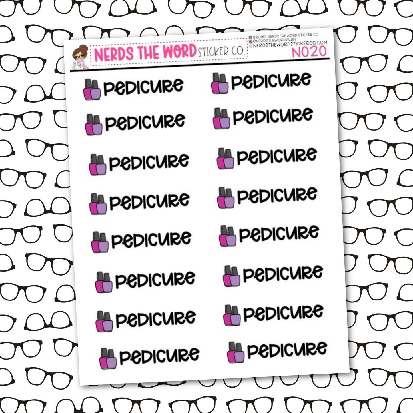 Pedicure Sticker Sheet