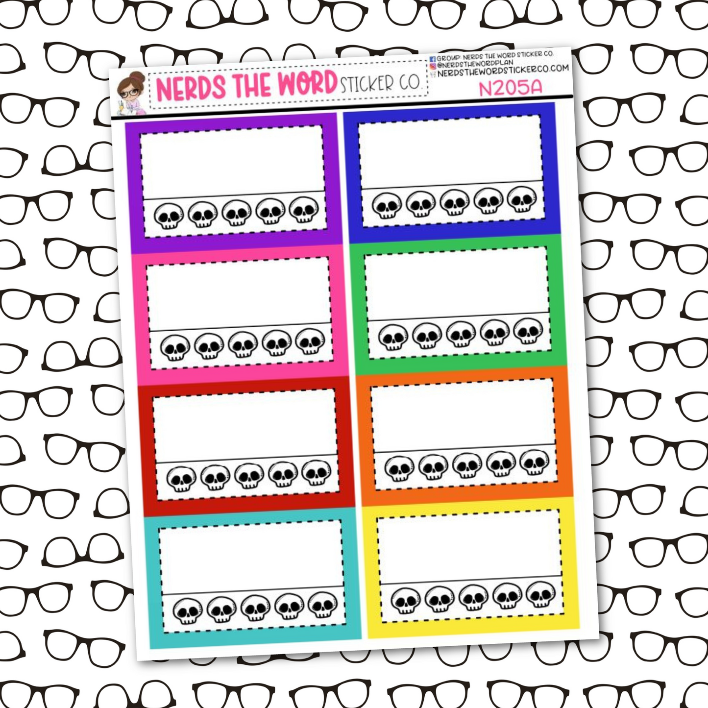 Skull Rating Functional Box Sticker Sheets