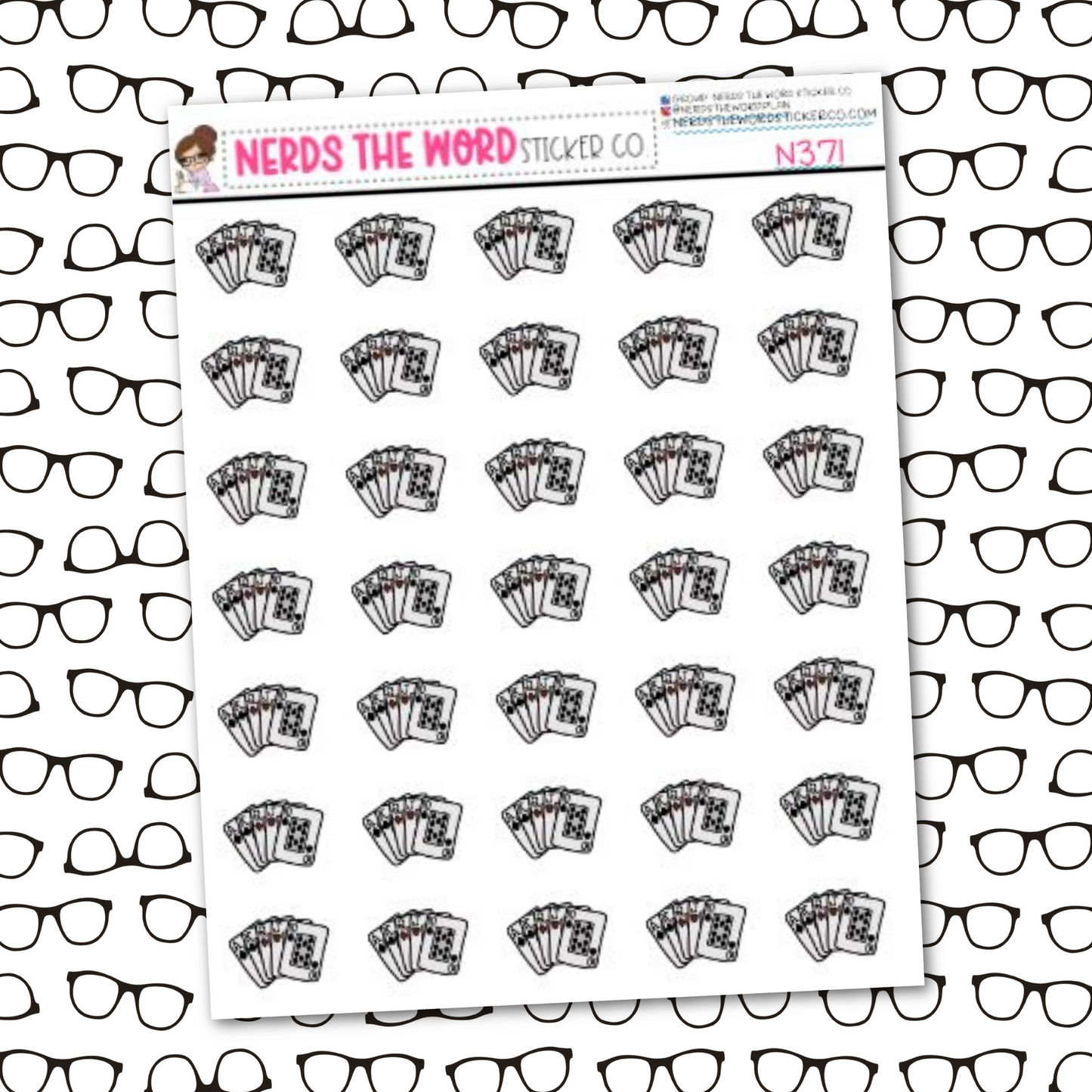Playing Cards Icon Sticker Sheet