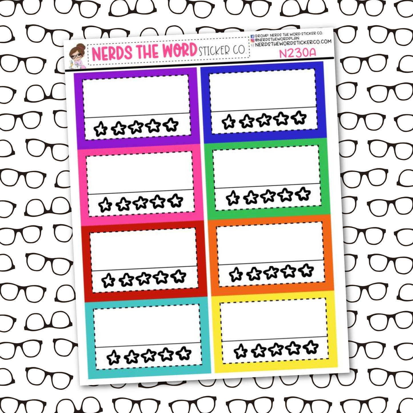 Star Rating Functional Box Sticker Sheets