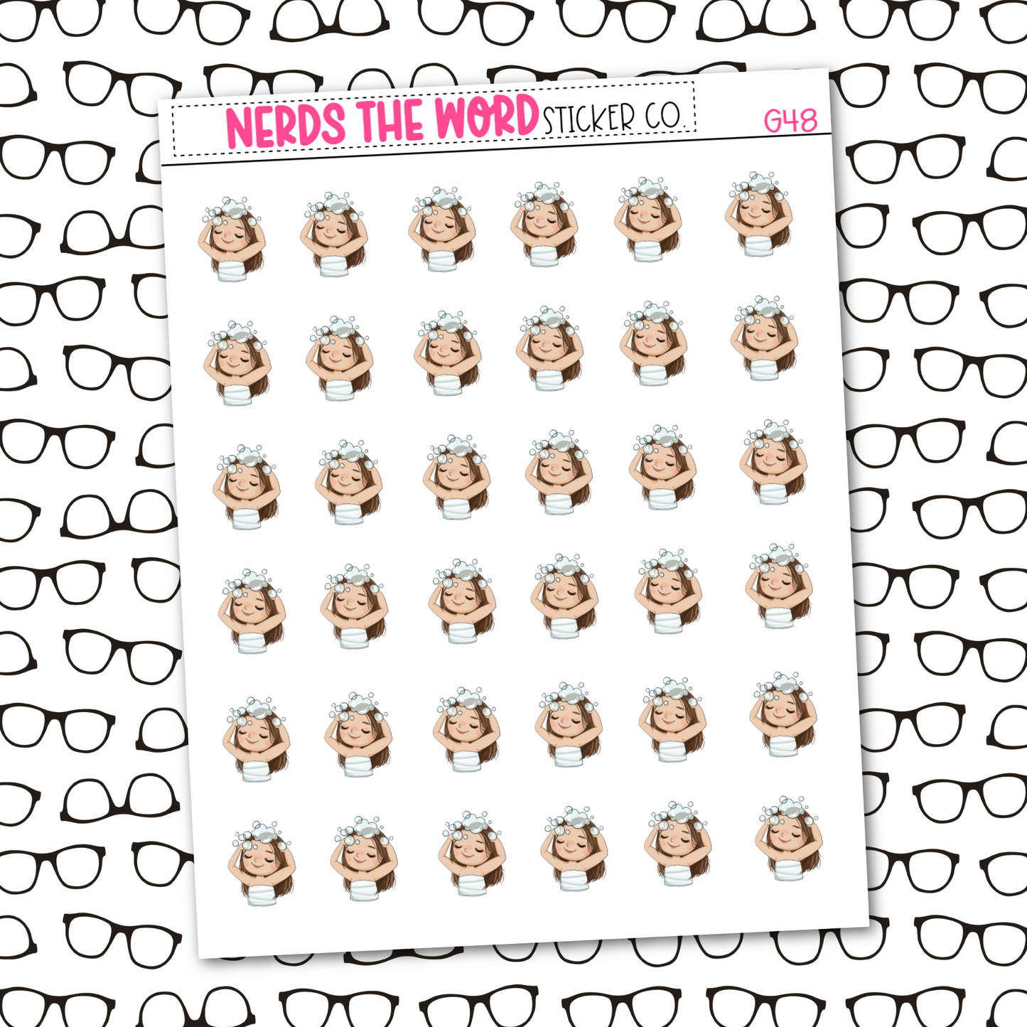 Nora Washes her Hair Sticker Sheet