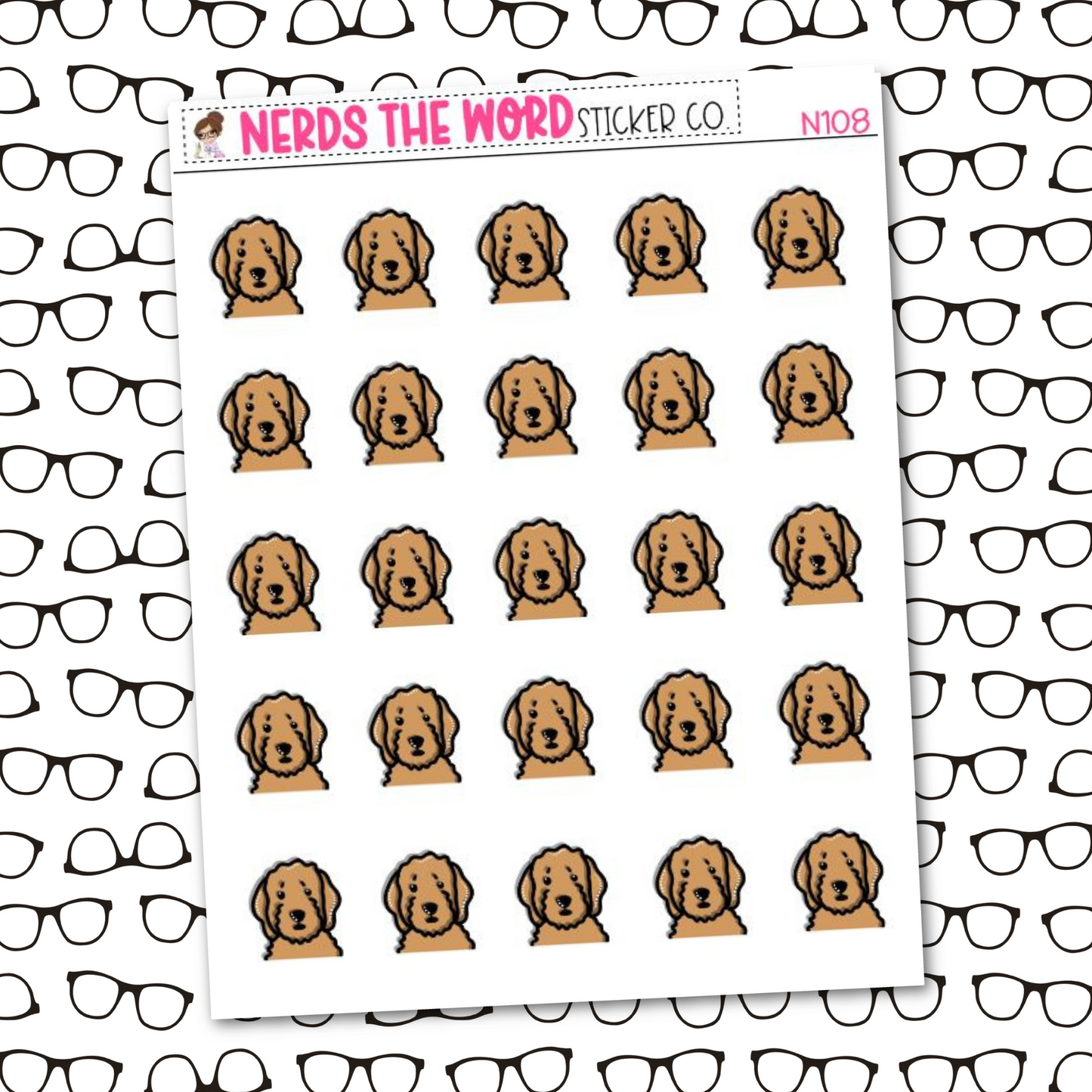 Golden Doodle Icon Sticker Sheet