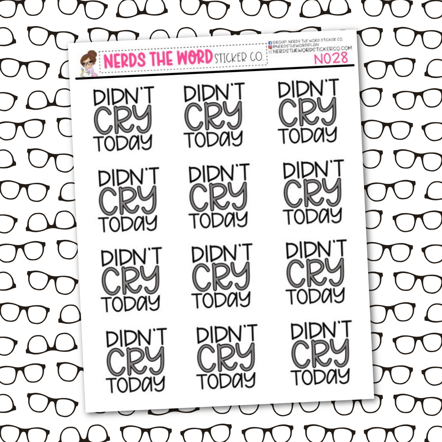 Didn't Cry Today Sticker Sheet