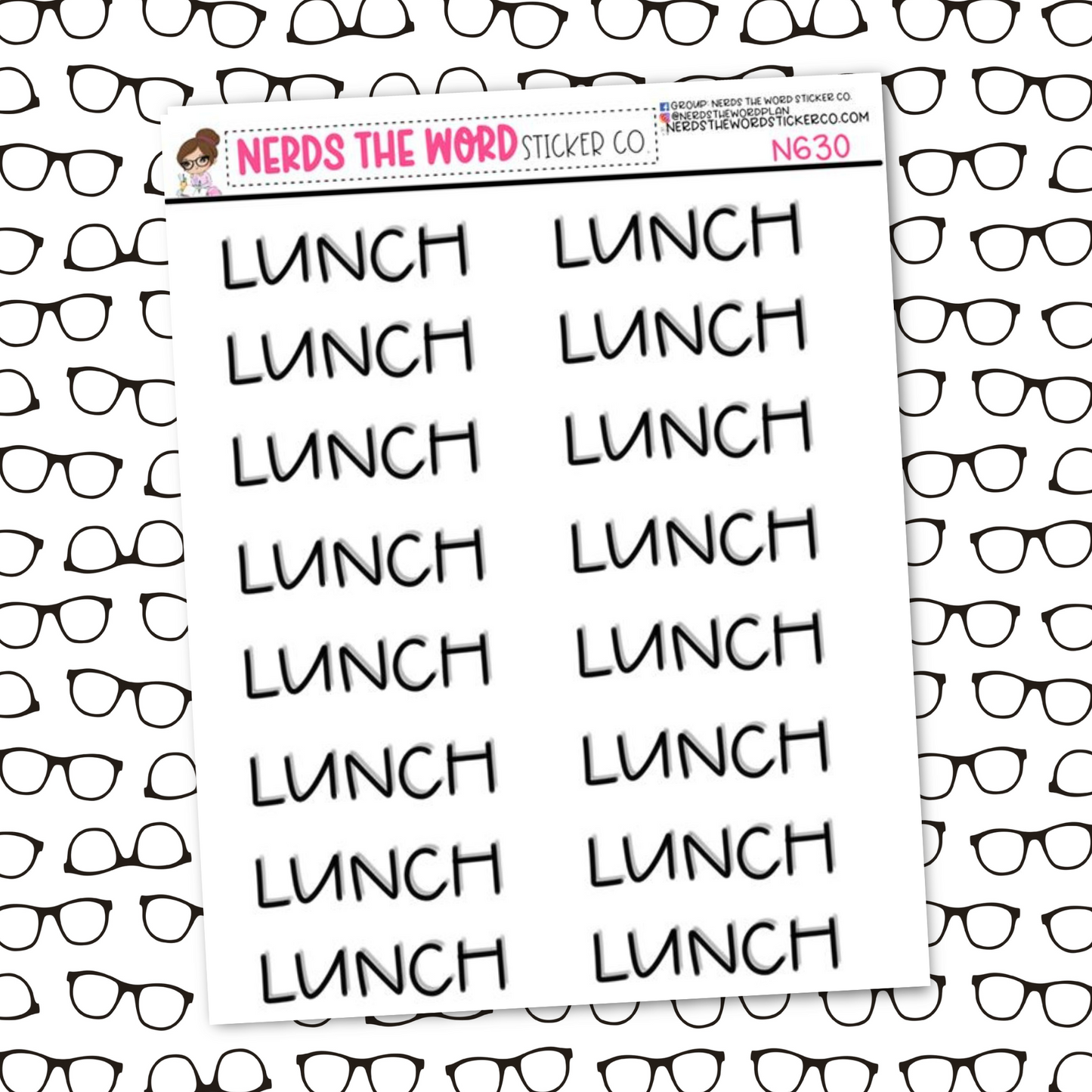 Lunch Hand Lettered Sticker Sheet