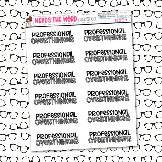 Professional Overthinker Snarky Planner Stickers