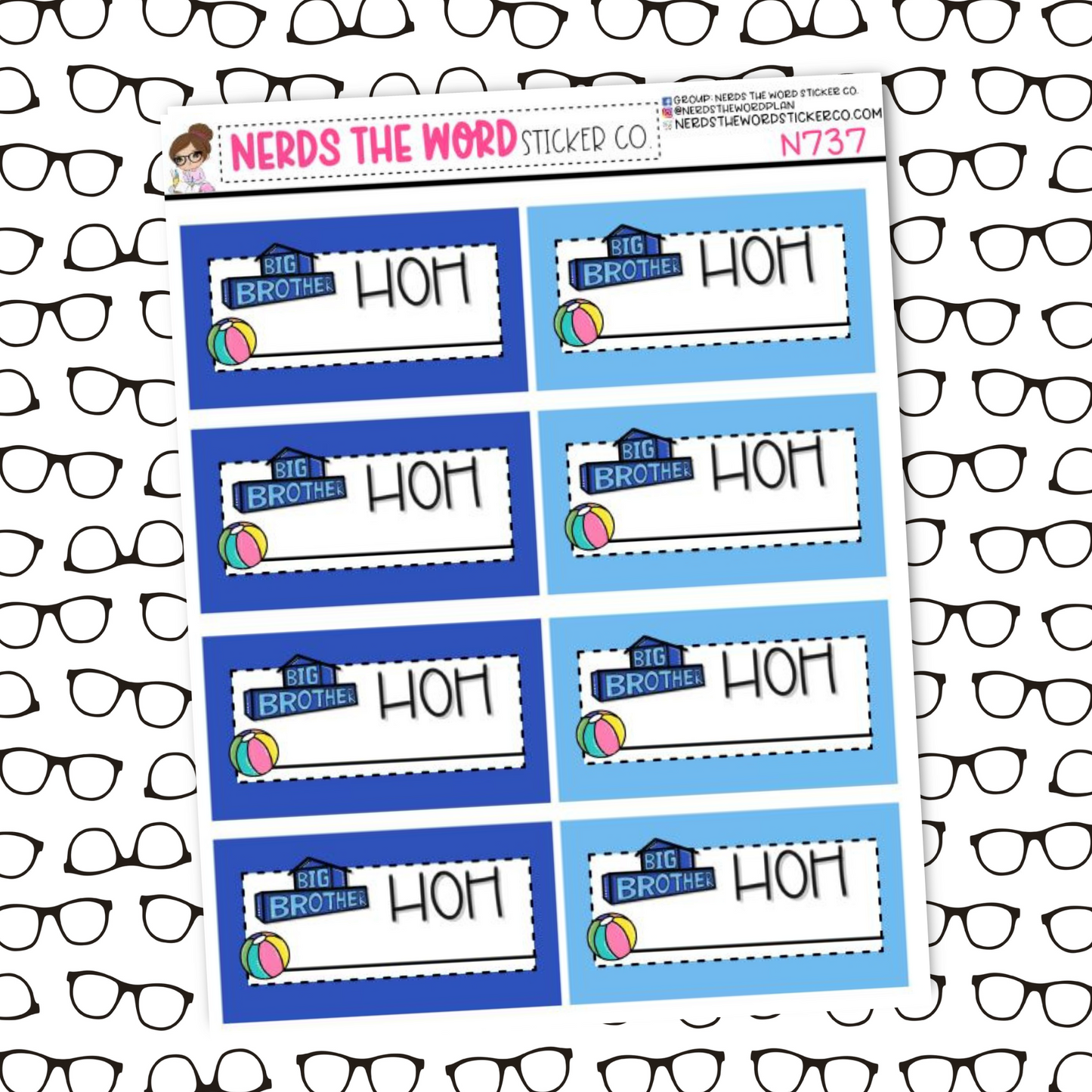 Big Brother HOH Sticker Sheet