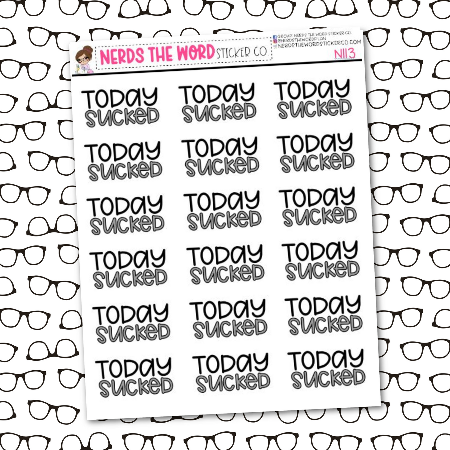 Today Sucked Sticker Sheet