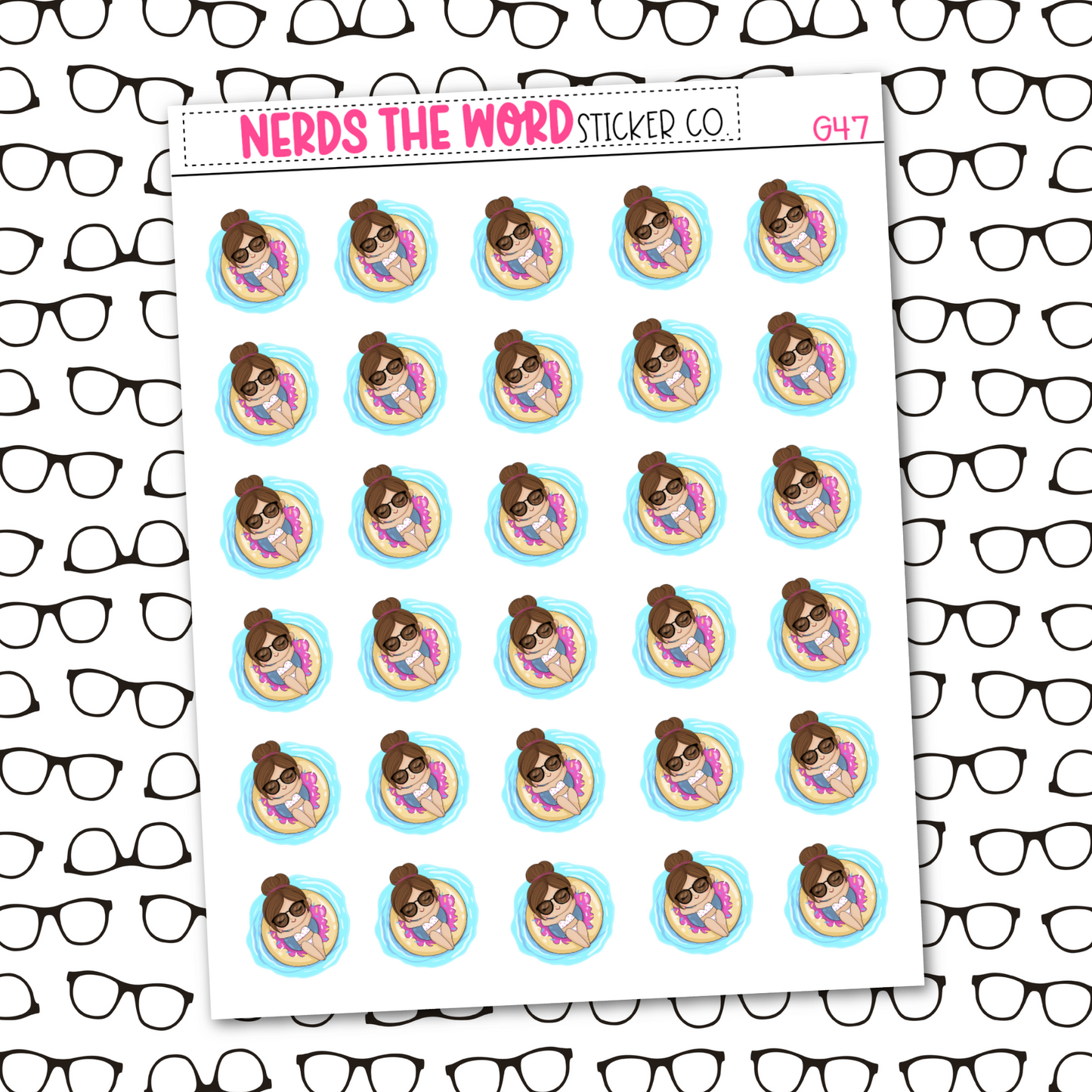 Nora in the Pool Sticker Sheet