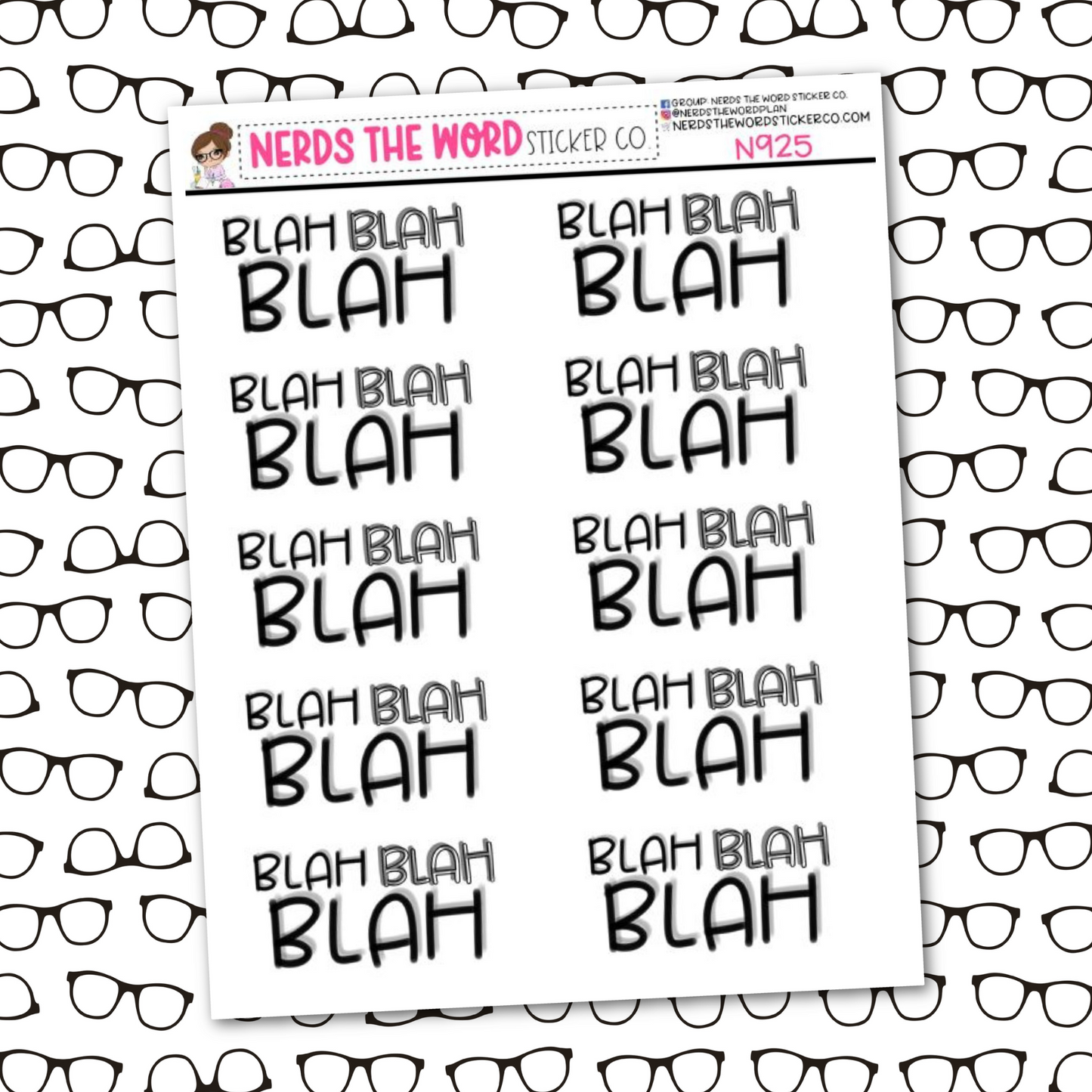 BLAH Blah BLAH Sticker Sheet