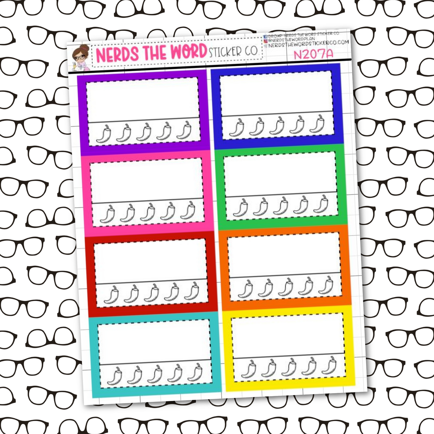 Pepper Rating Functional Box Sticker Sheets