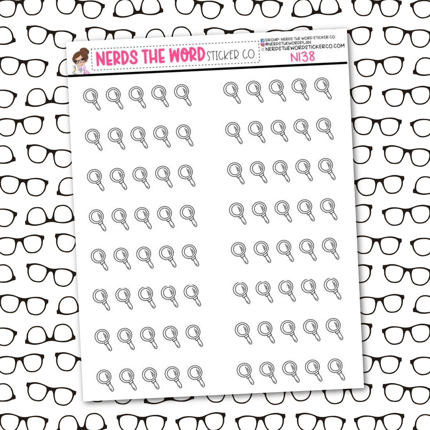 Magnifying Glass Rating Sticker Sheet