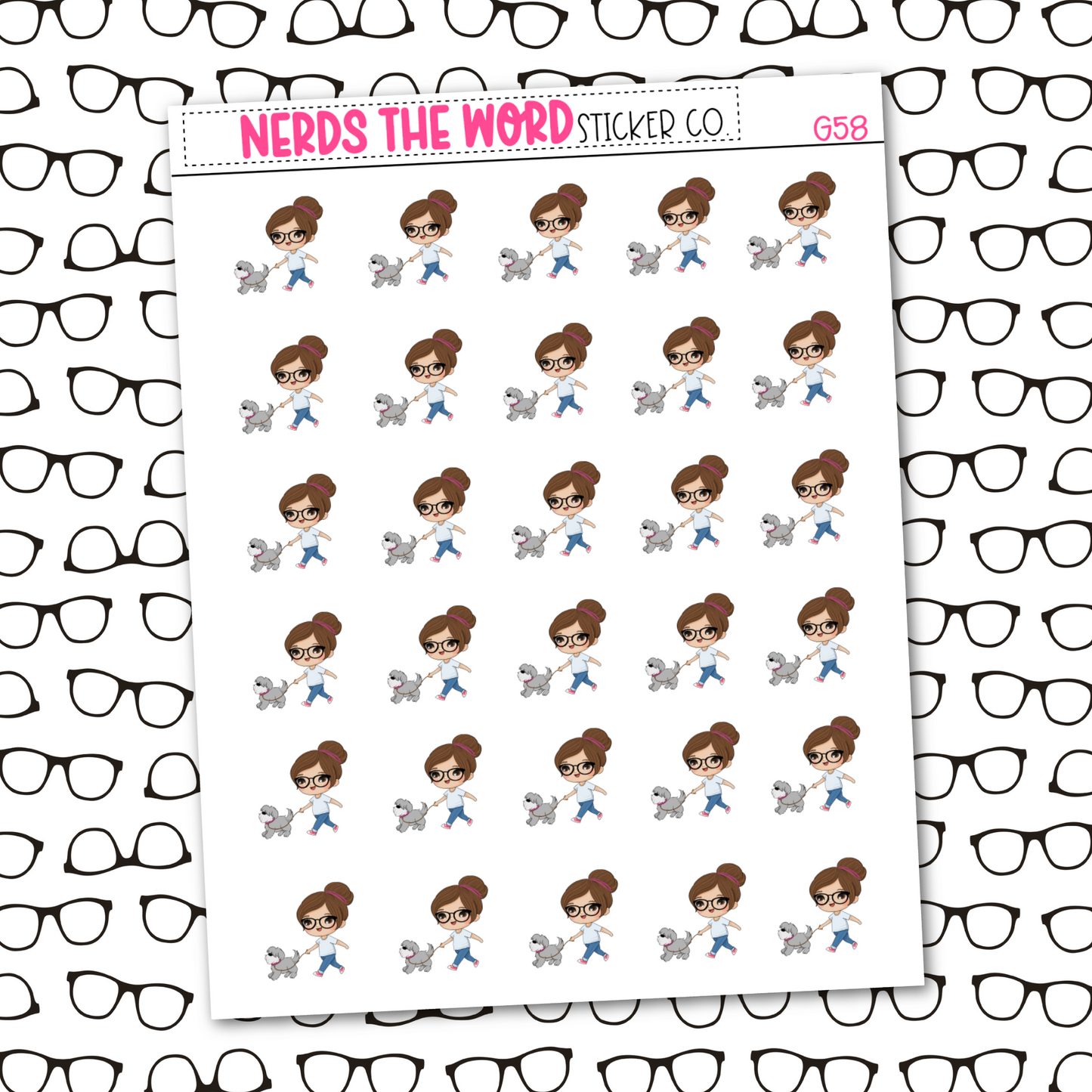 Nora Walks the Dog Sticker Sheet