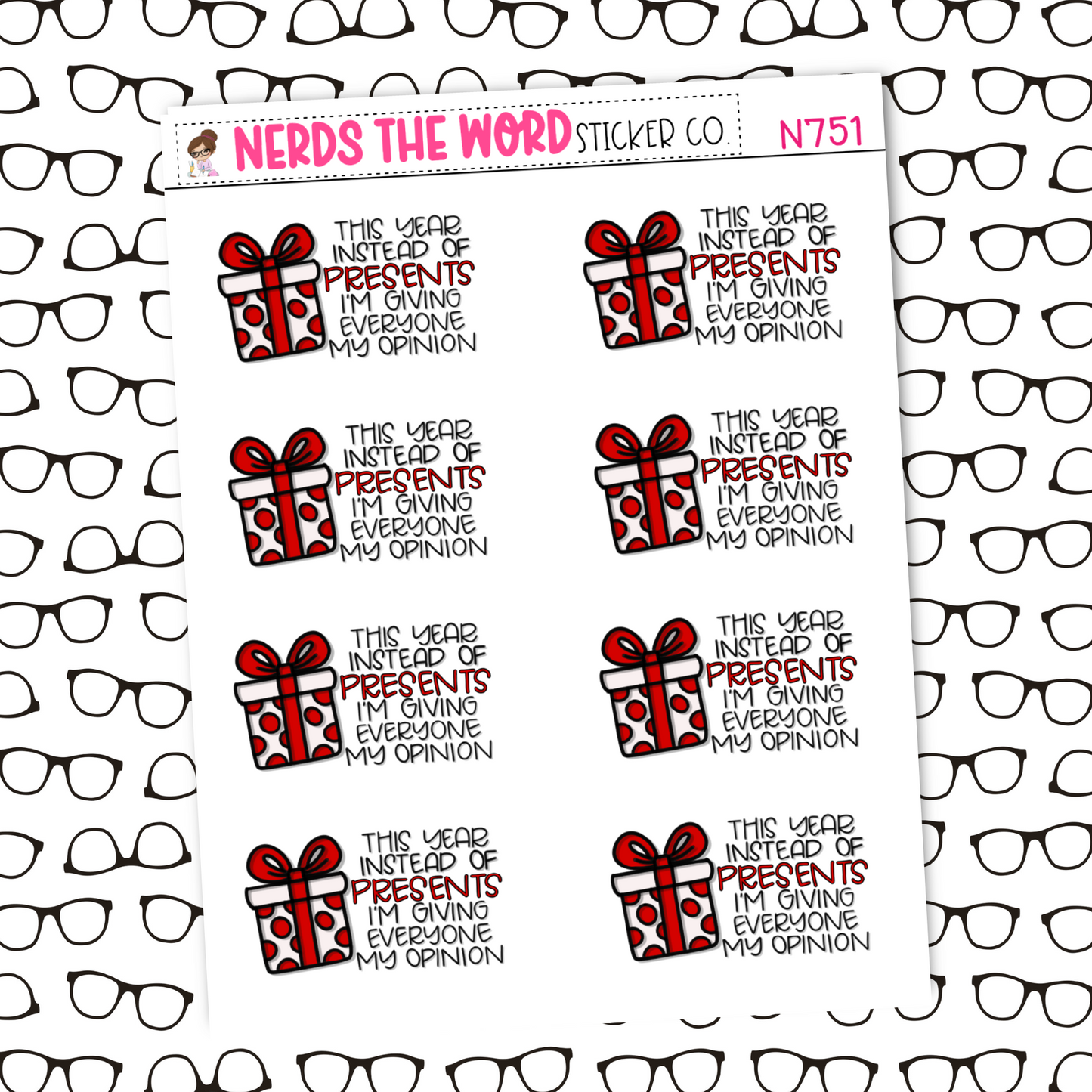 Opinion as a Present Sticker Sheet