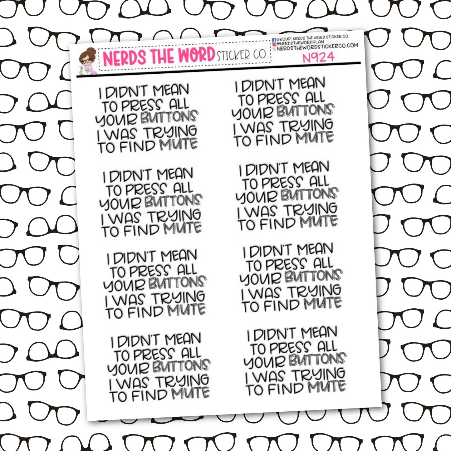 Mute Button Sticker Sheet