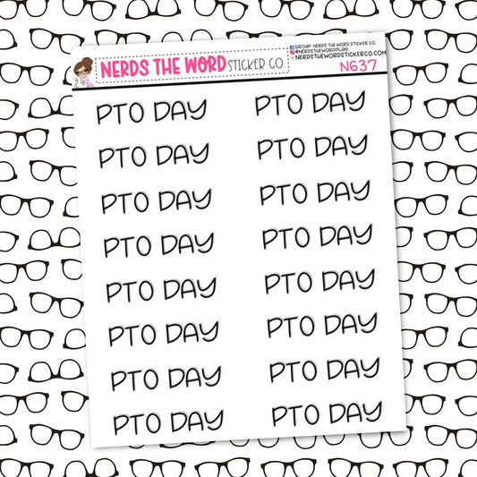 PTO Day Hand Lettered Sticker Sheet