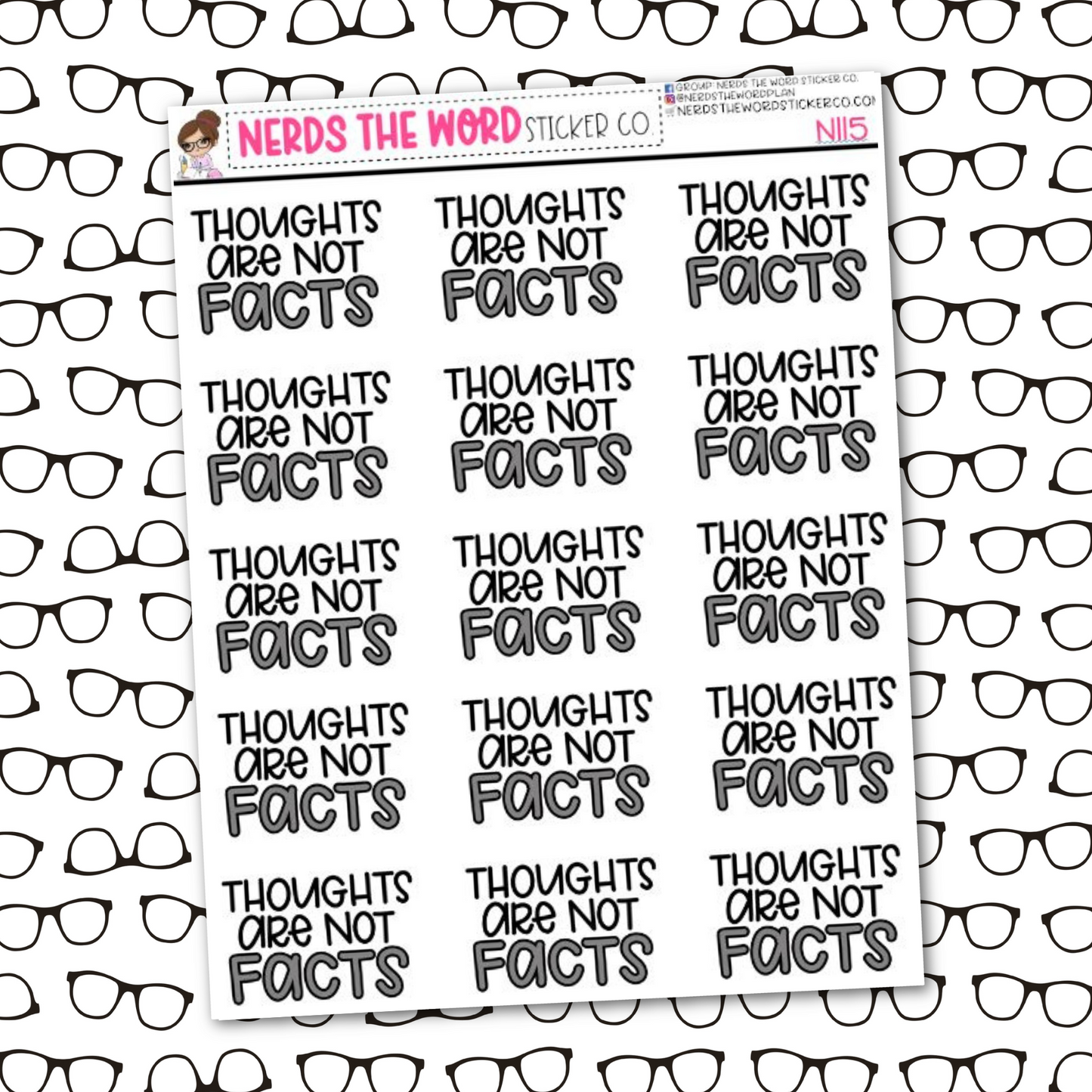 Thoughts are NOT Facts Sticker Sheet