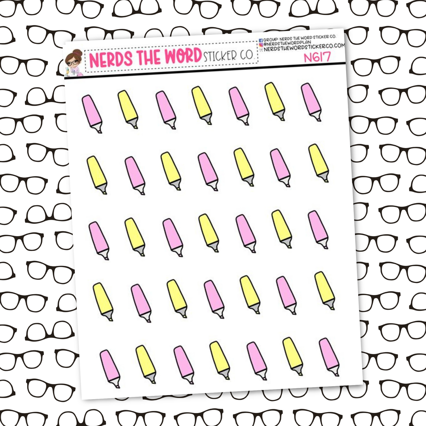 Highlighter Icon Sticker Sheet