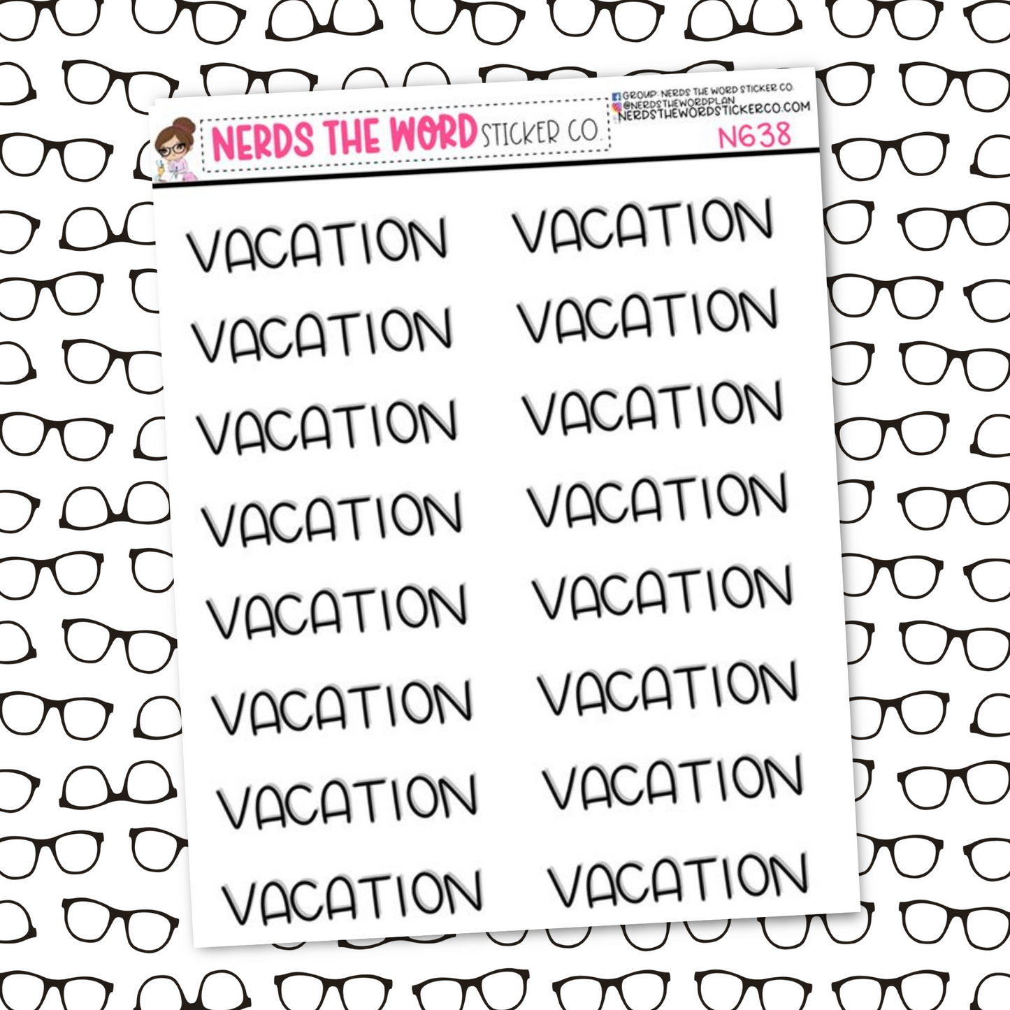 Vacation Hand Lettered Sticker Sheet