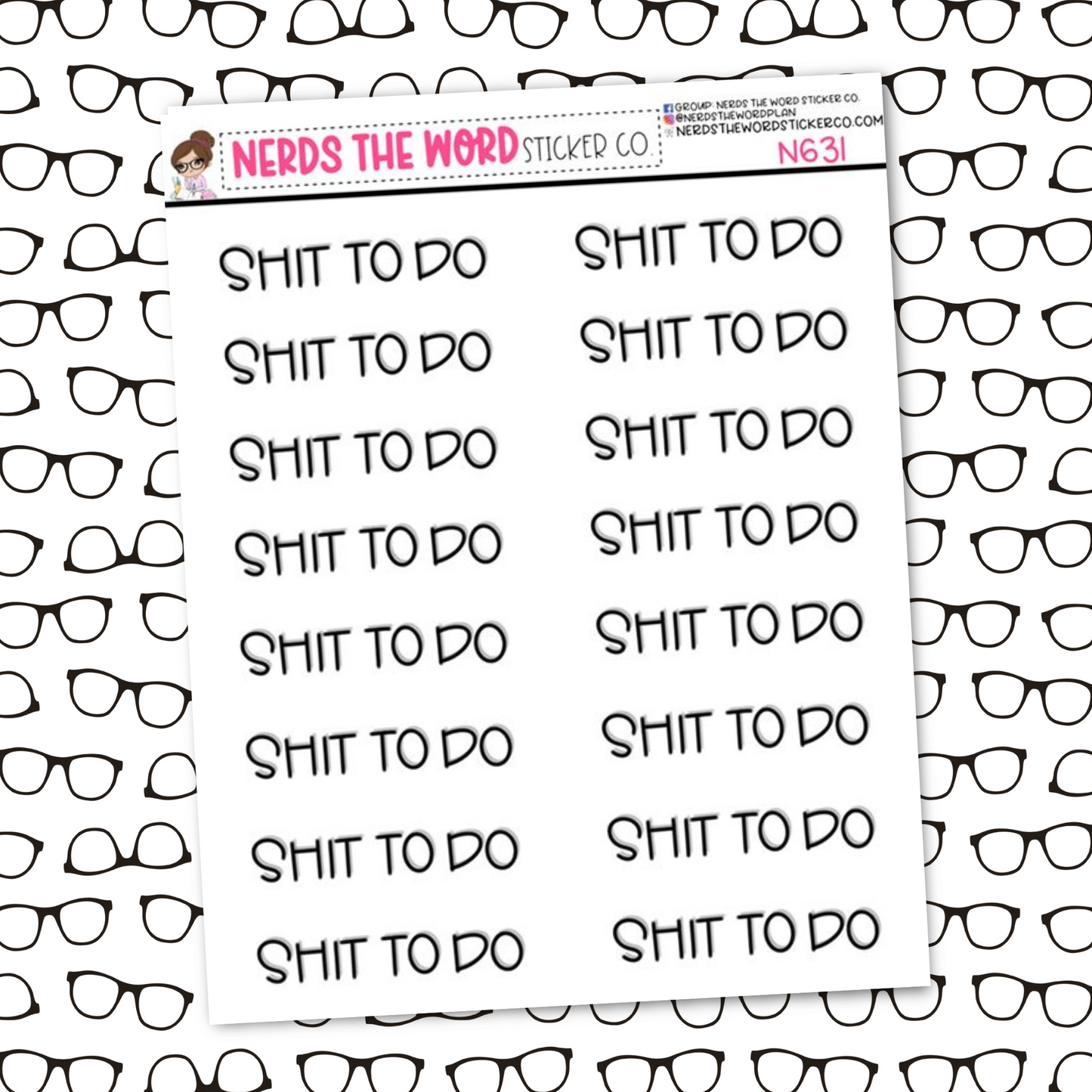 Shit to Do Hand Lettered Sticker Sheet