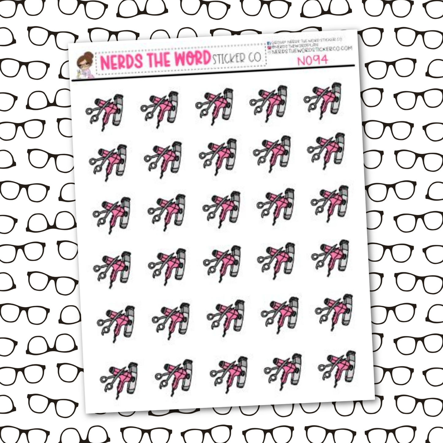 Hair Appointment Icon Sticker Sheet