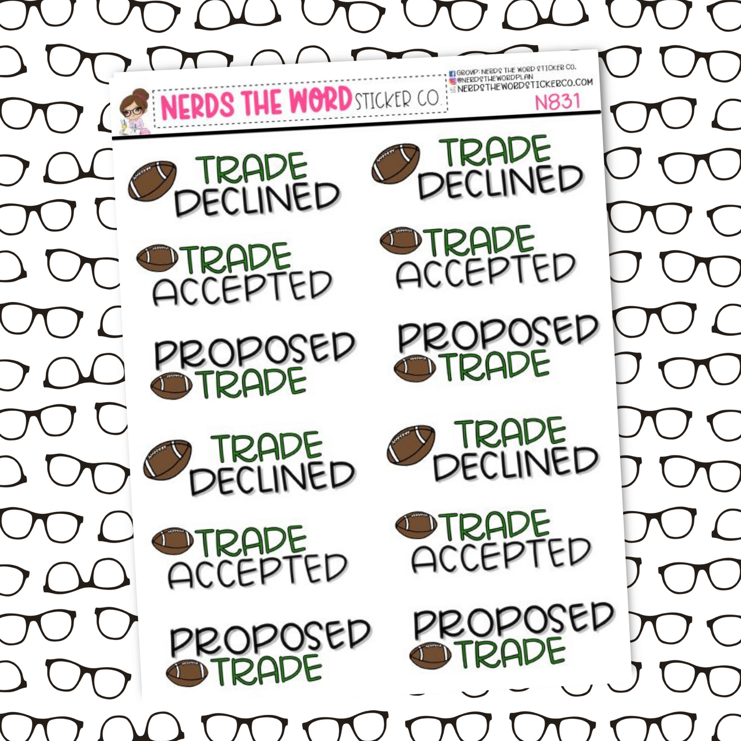 Fantasy Football Vol 2 Sticker Sheet