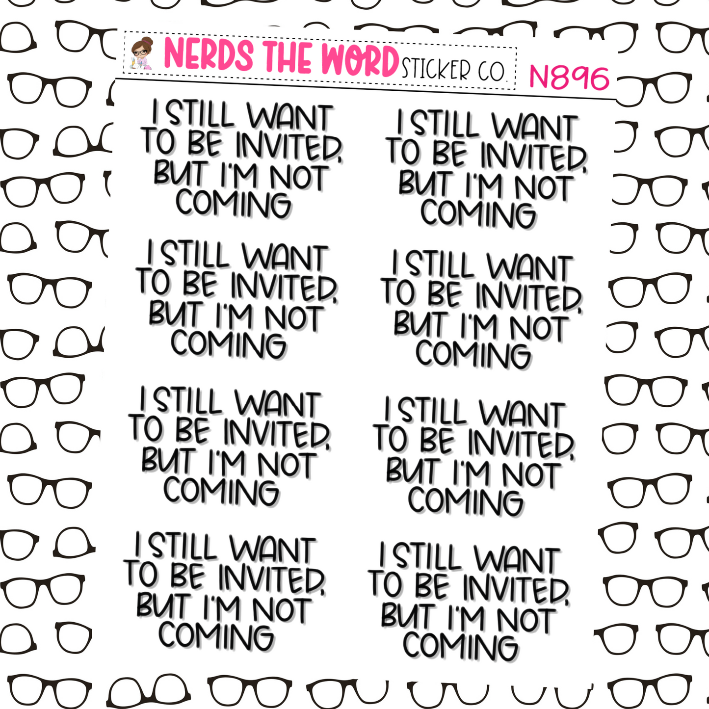 Invite Me Lettered Planner Stickers