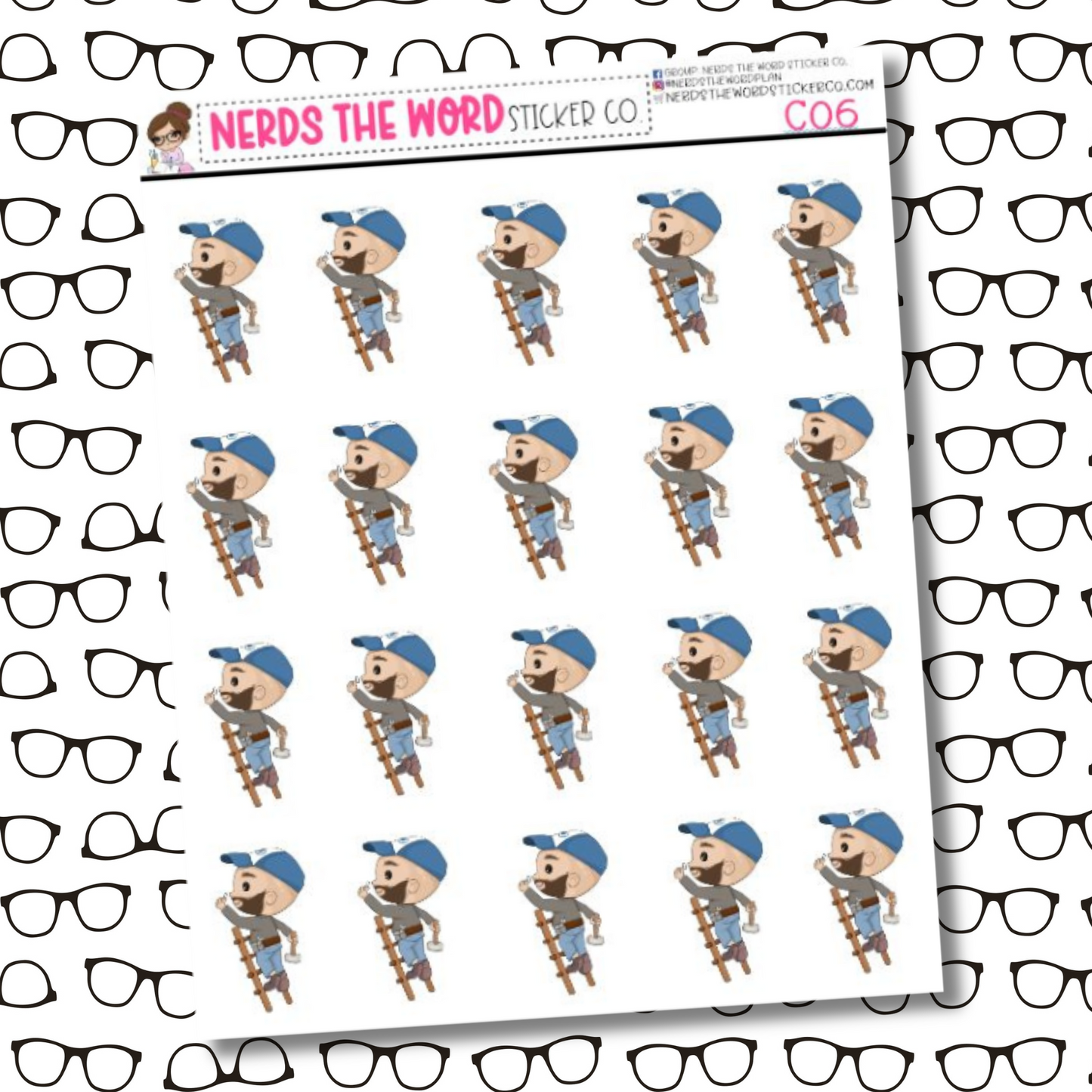 Chris Mr. Fix It Character Sticker Sheet